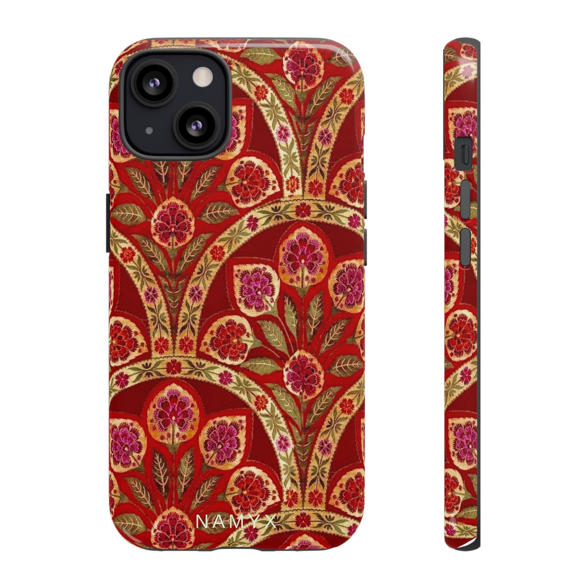 Floral Paisley Tough Phone Case — Red Gold Vintage Pattern