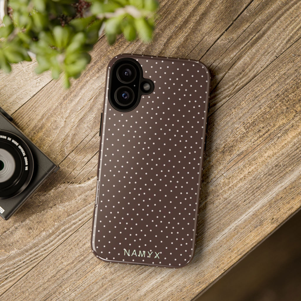 Brown Polka Dot Tough Phone Case - Slim Protective iPhone Cover