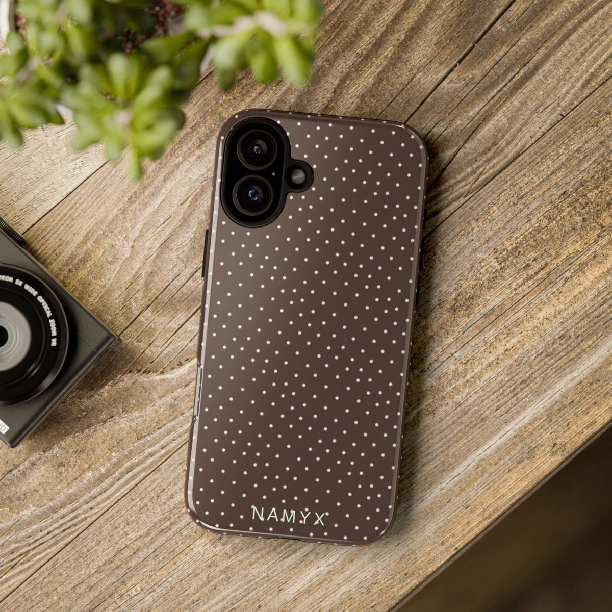 Brown Polka Dot Tough Phone Case - Slim Protective iPhone Cover