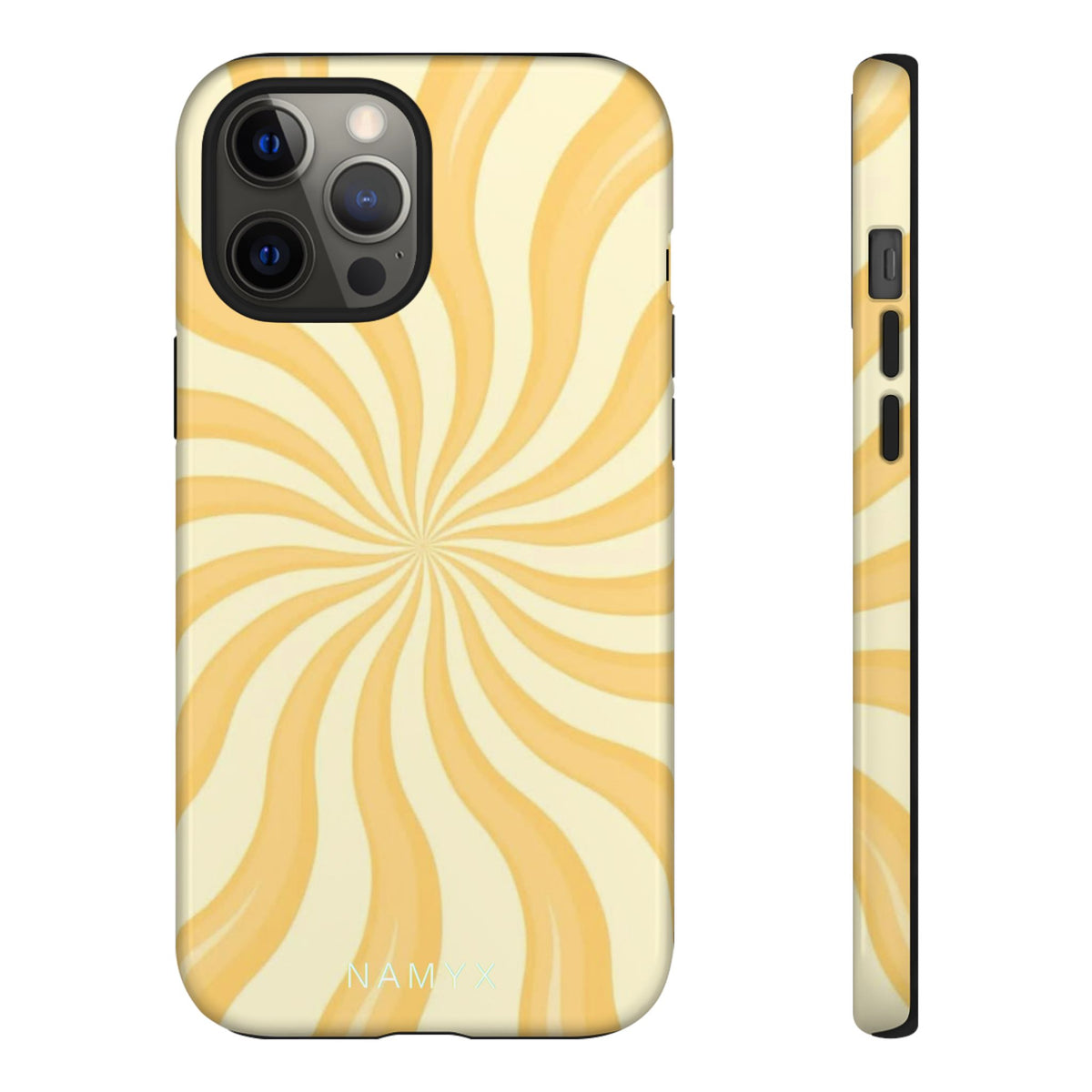 Phone Case — Retro Yellow Swirl Tough Protective Cover