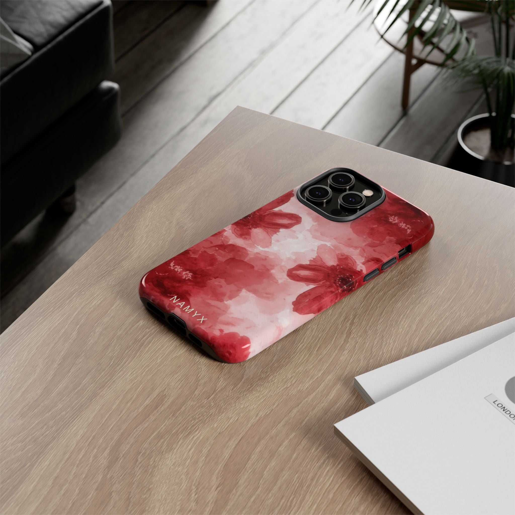 Floral Red Watercolor Tough Phone Case
