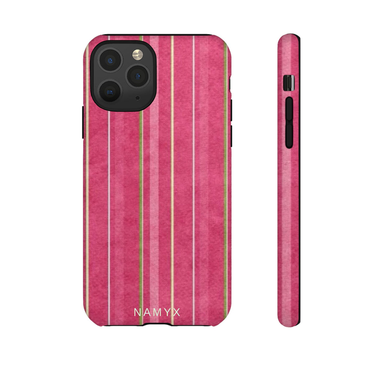 Pink Vertical Stripe Tough Phone Case — Durable Protective iPhone Cover with Subtle Vintage Stripes