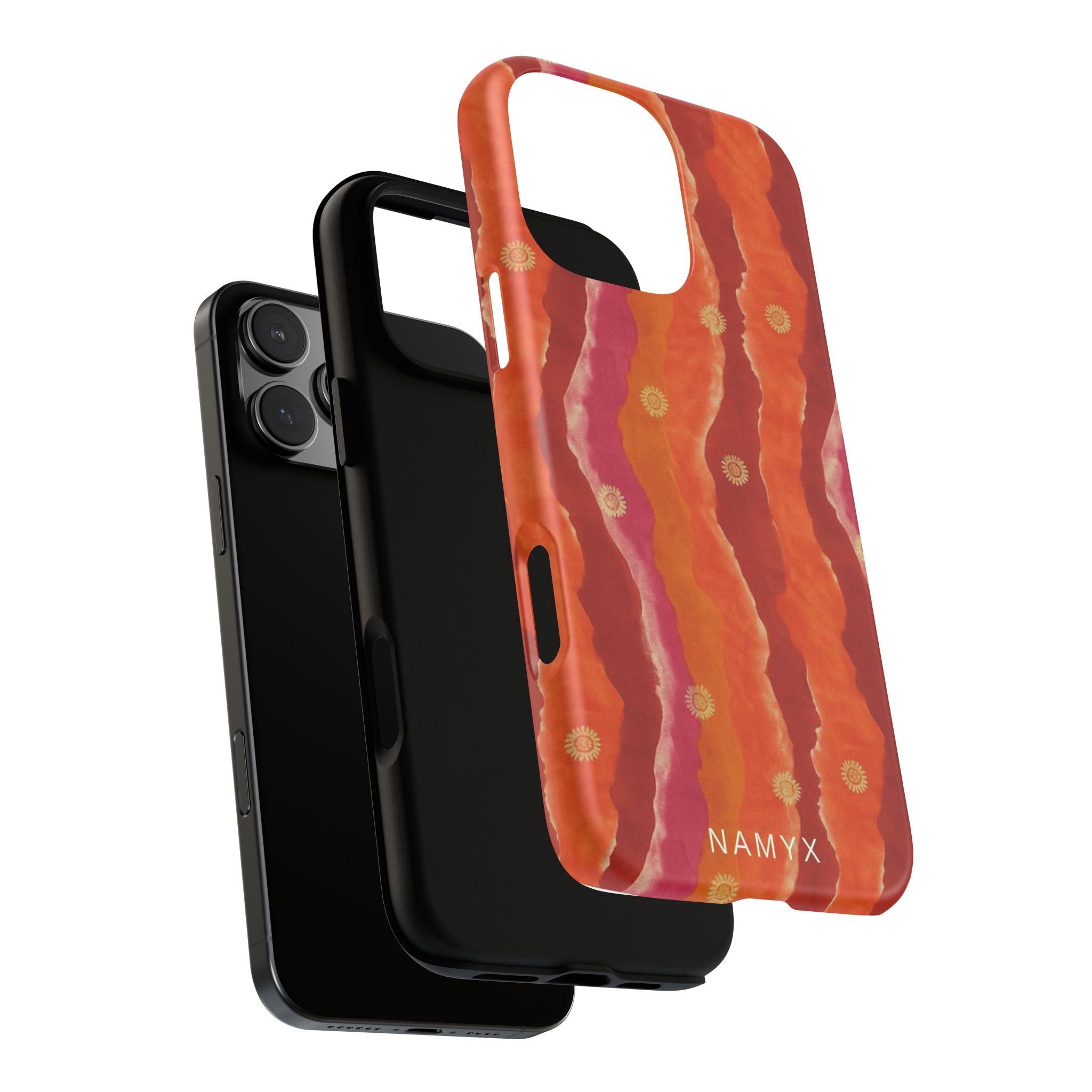Abstract Red Waves Phone Case — Bold Orange & Pink Protective Tough Case