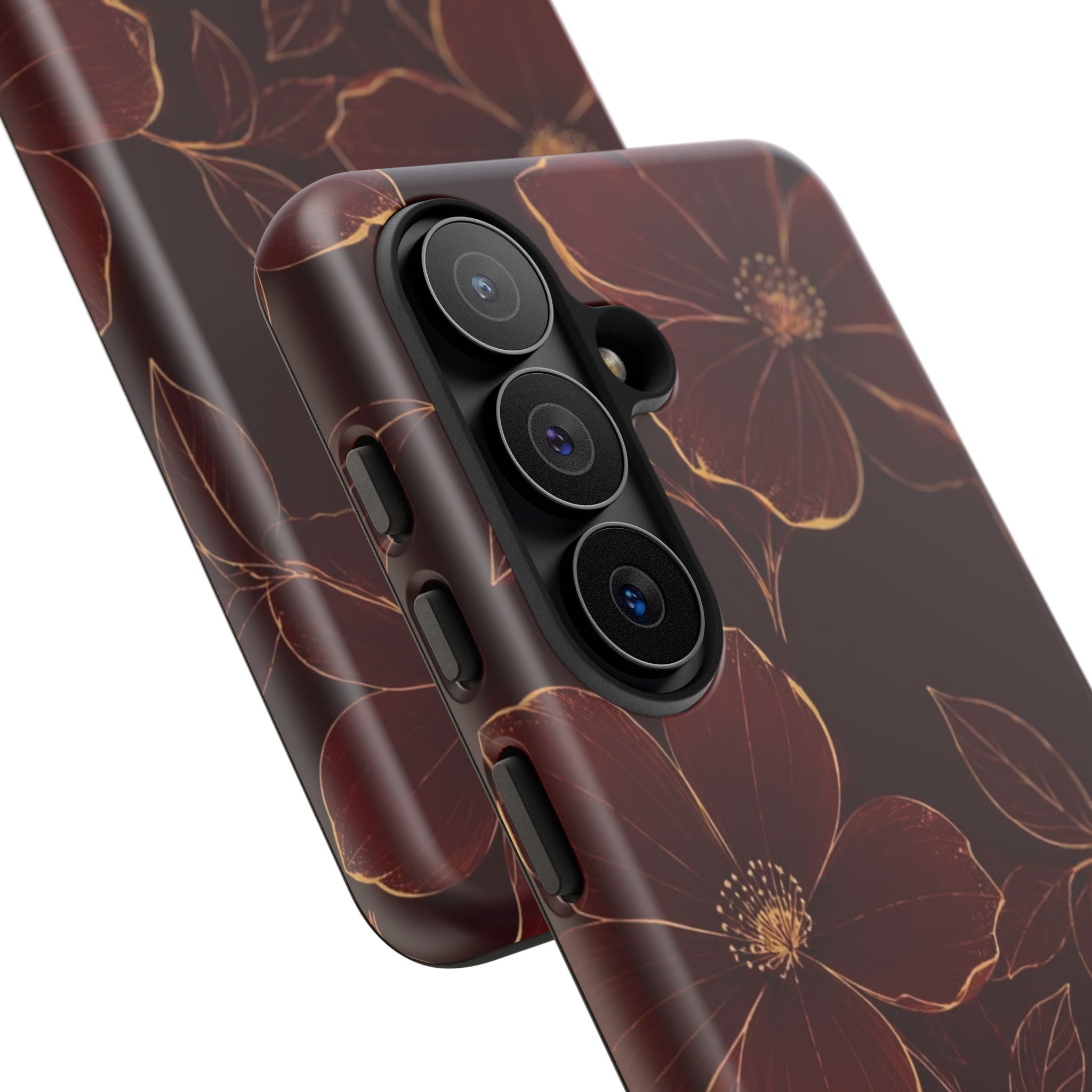 Floral Tough Case — Dark Red Botanical Phone Case