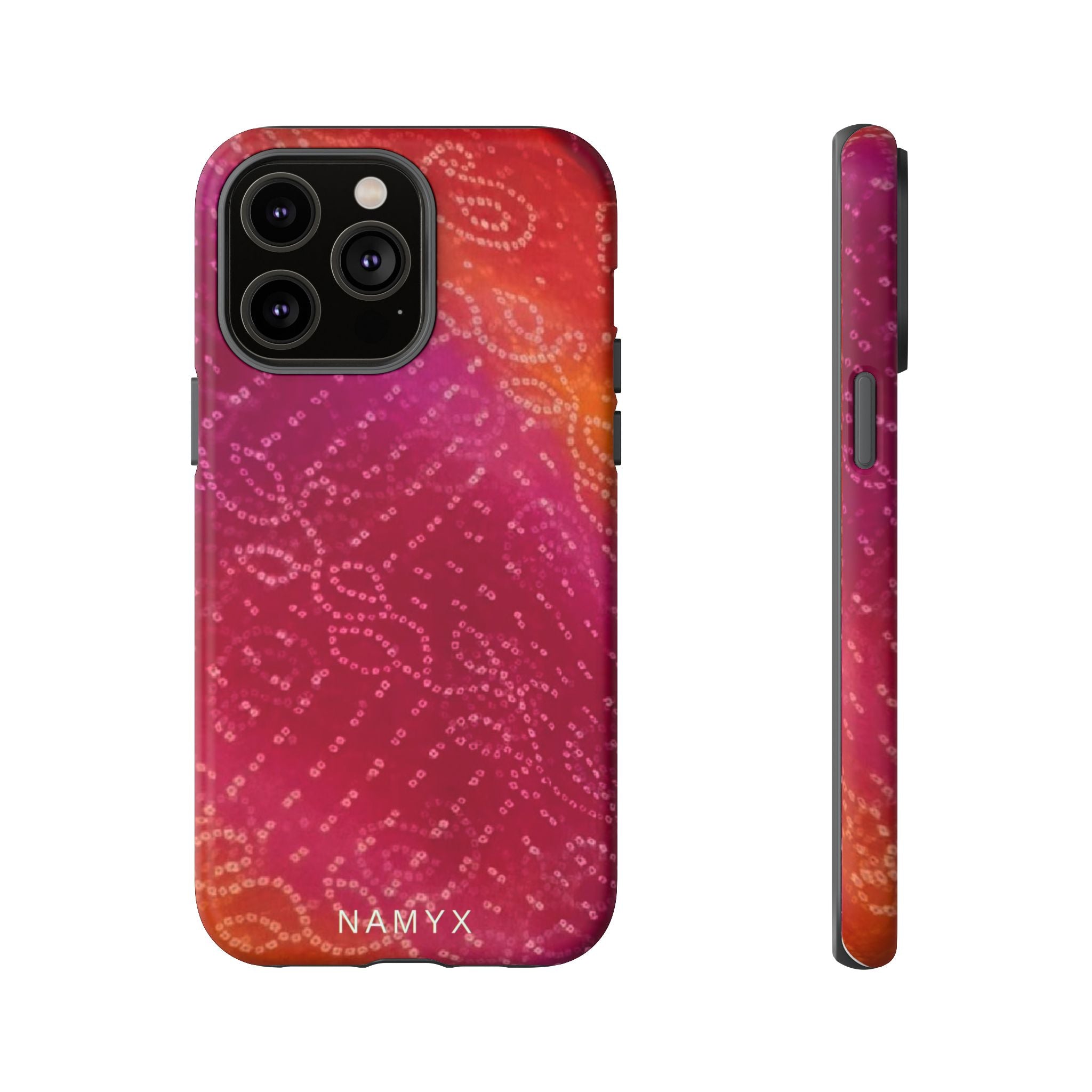 Floral Bandana Tough Case — Protective Phone Case with Pink Orange Paisley Design