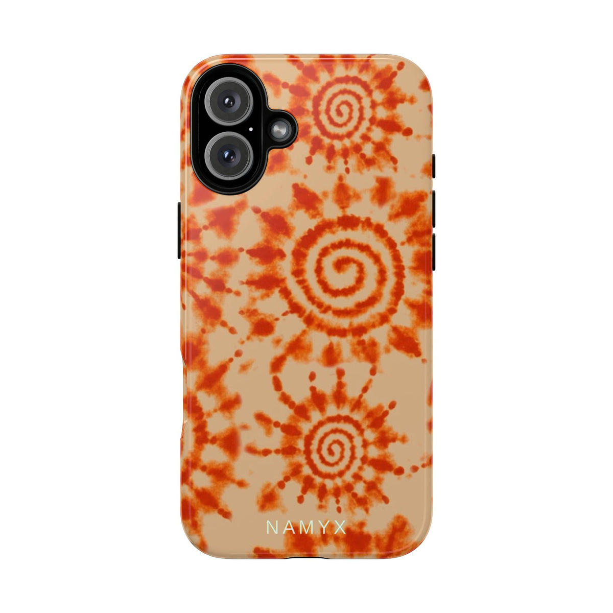 Tie-Dye Spiral Tough Phone Case — Orange Retro Protective Case