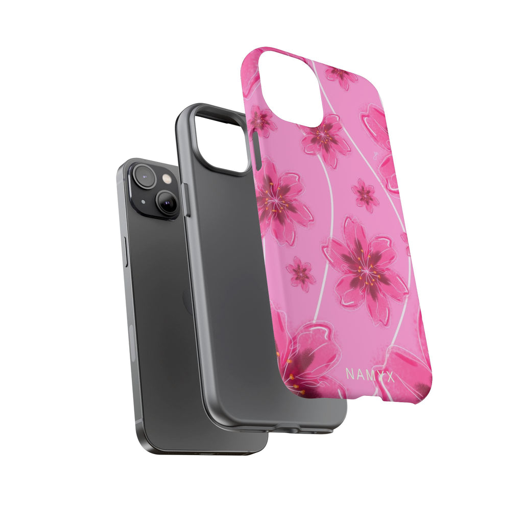 Pink Cherry Blossom Tough Phone Case — Floral Protective Cover