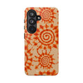 Tie-Dye Spiral Tough Phone Case — Orange Retro Protective Case
