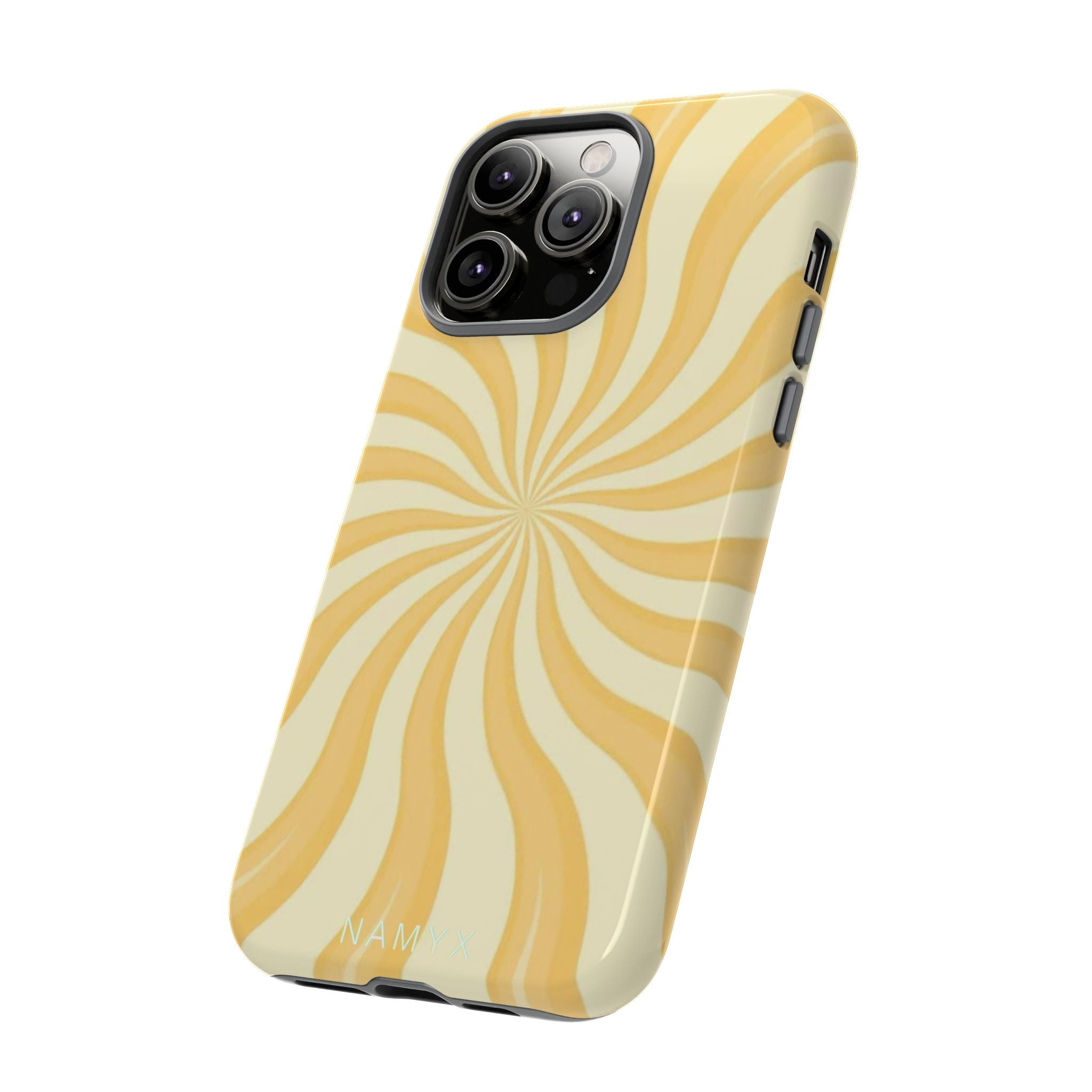 Phone Case — Retro Yellow Swirl Tough Protective Cover