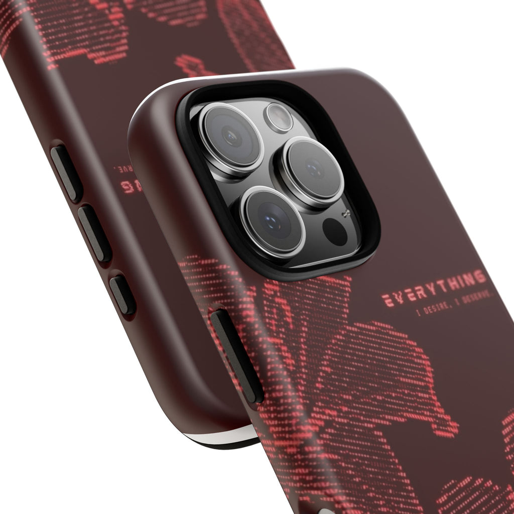 Floral Tough Phone Case — 'Everything' Burgundy Protective Cover