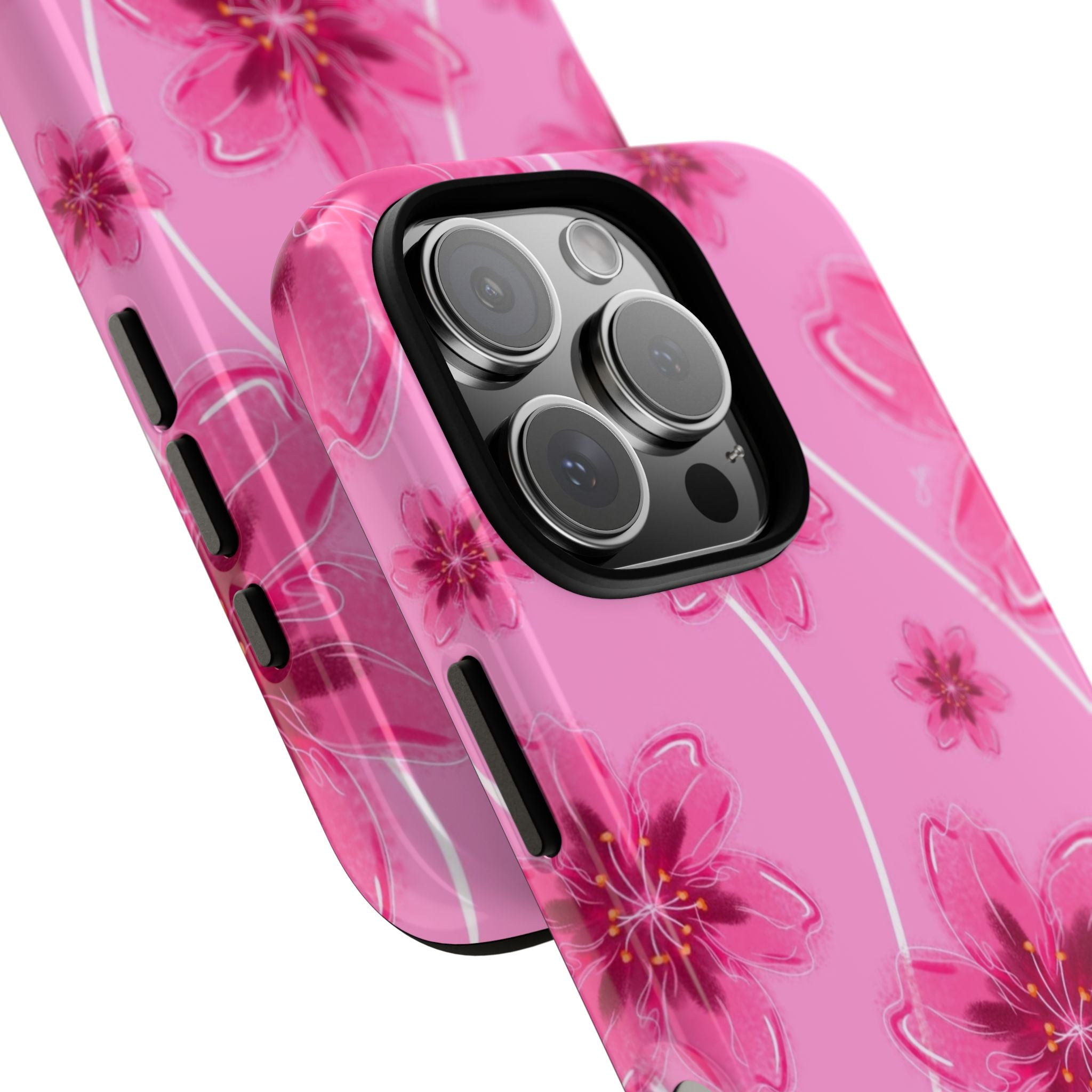 Pink Cherry Blossom Tough Phone Case — Floral Protective Cover