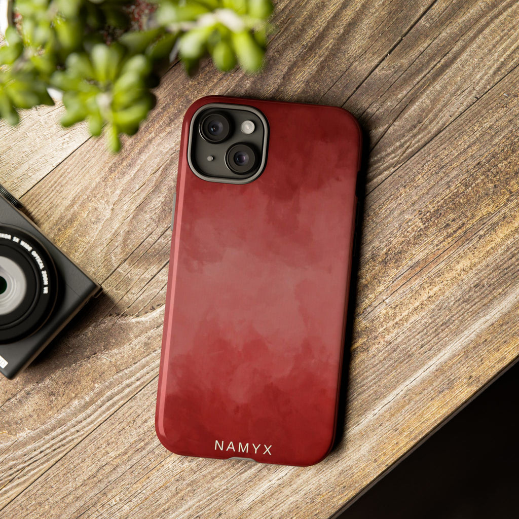 Red Watercolor Tough Phone Case — Durable Protective iPhone Cover