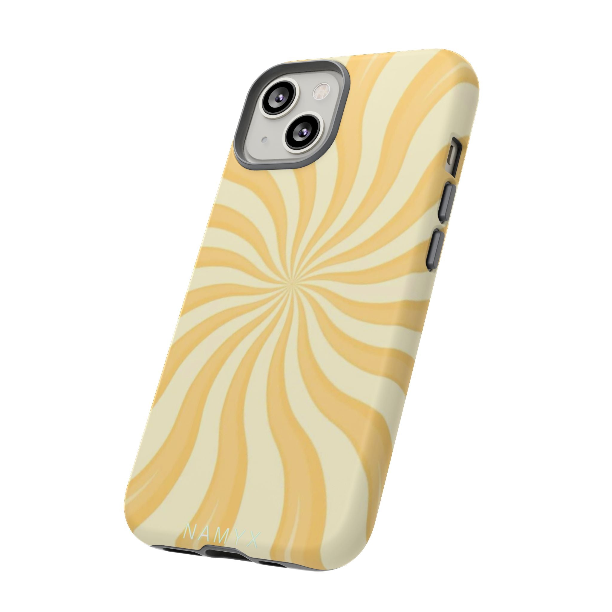 Phone Case — Retro Yellow Swirl Tough Protective Cover
