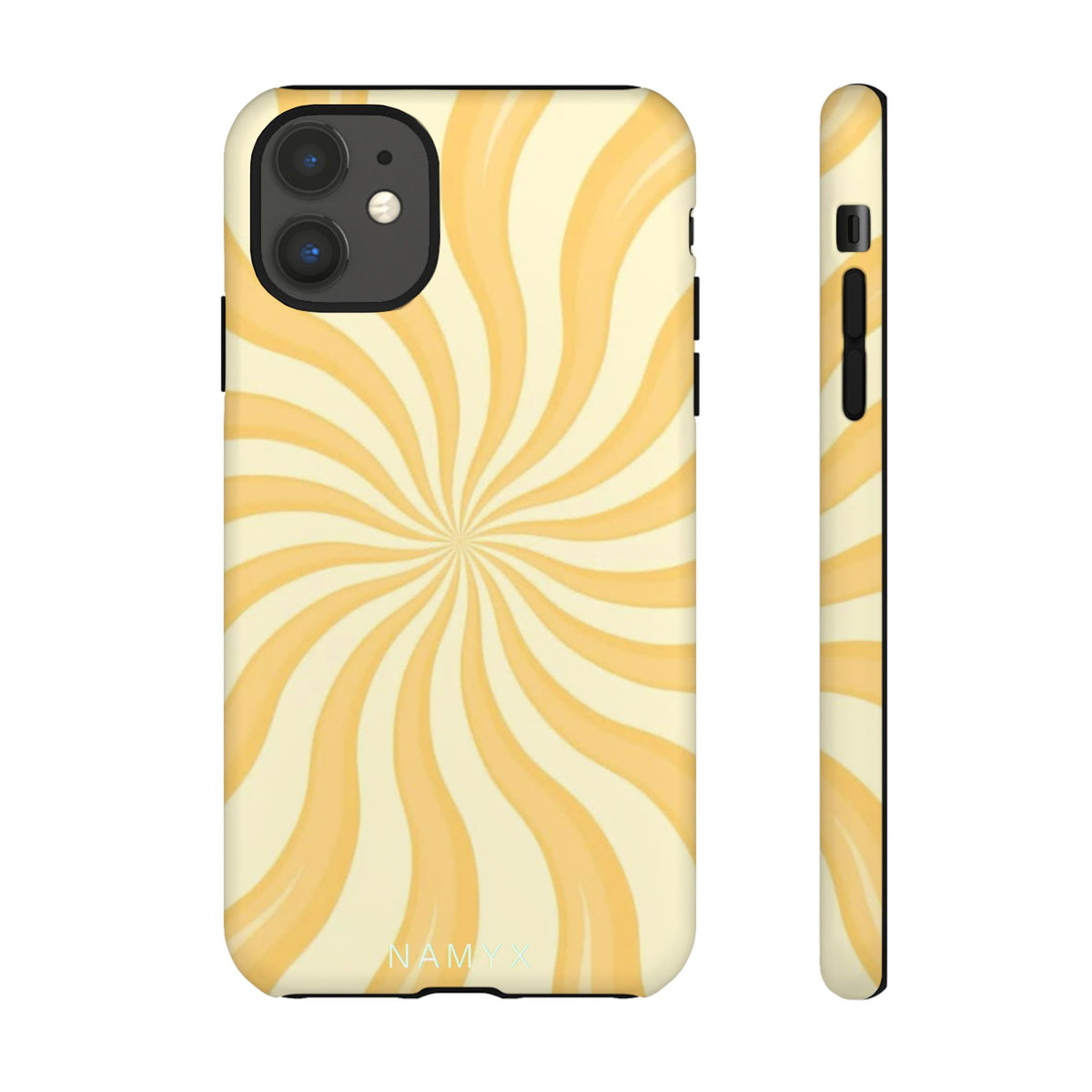 Phone Case — Retro Yellow Swirl Tough Protective Cover