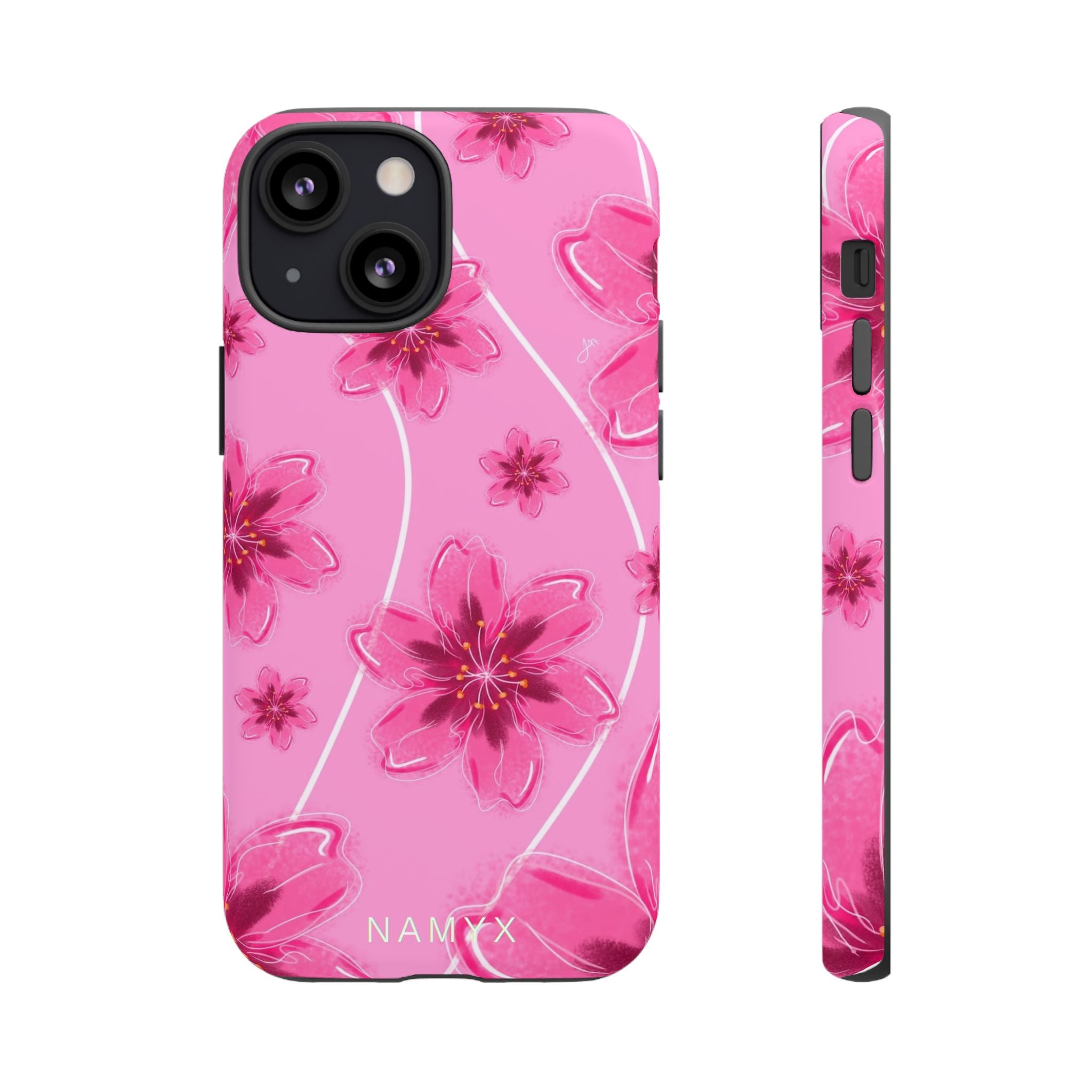 Pink Cherry Blossom Tough Phone Case — Floral Protective Cover
