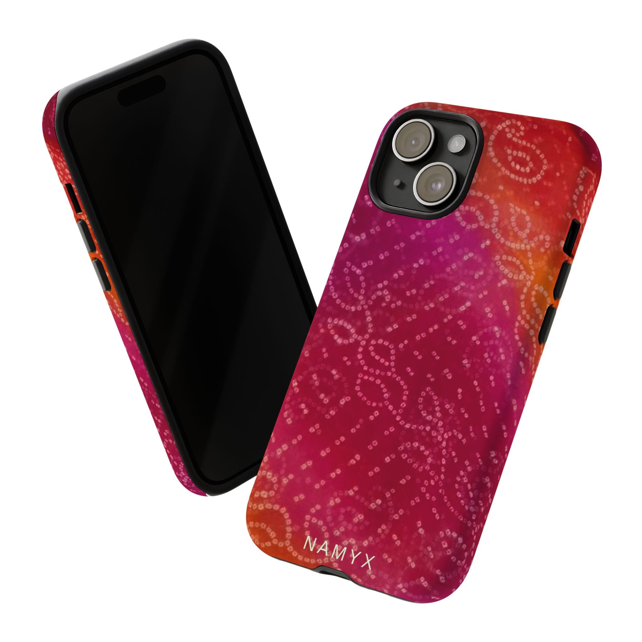 Floral Bandana Tough Case — Protective Phone Case with Pink Orange Paisley Design