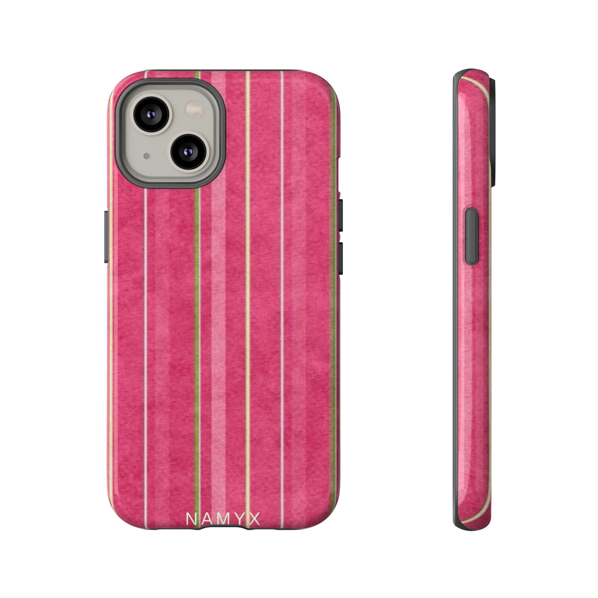 Pink Vertical Stripe Tough Phone Case — Durable Protective iPhone Cover with Subtle Vintage Stripes