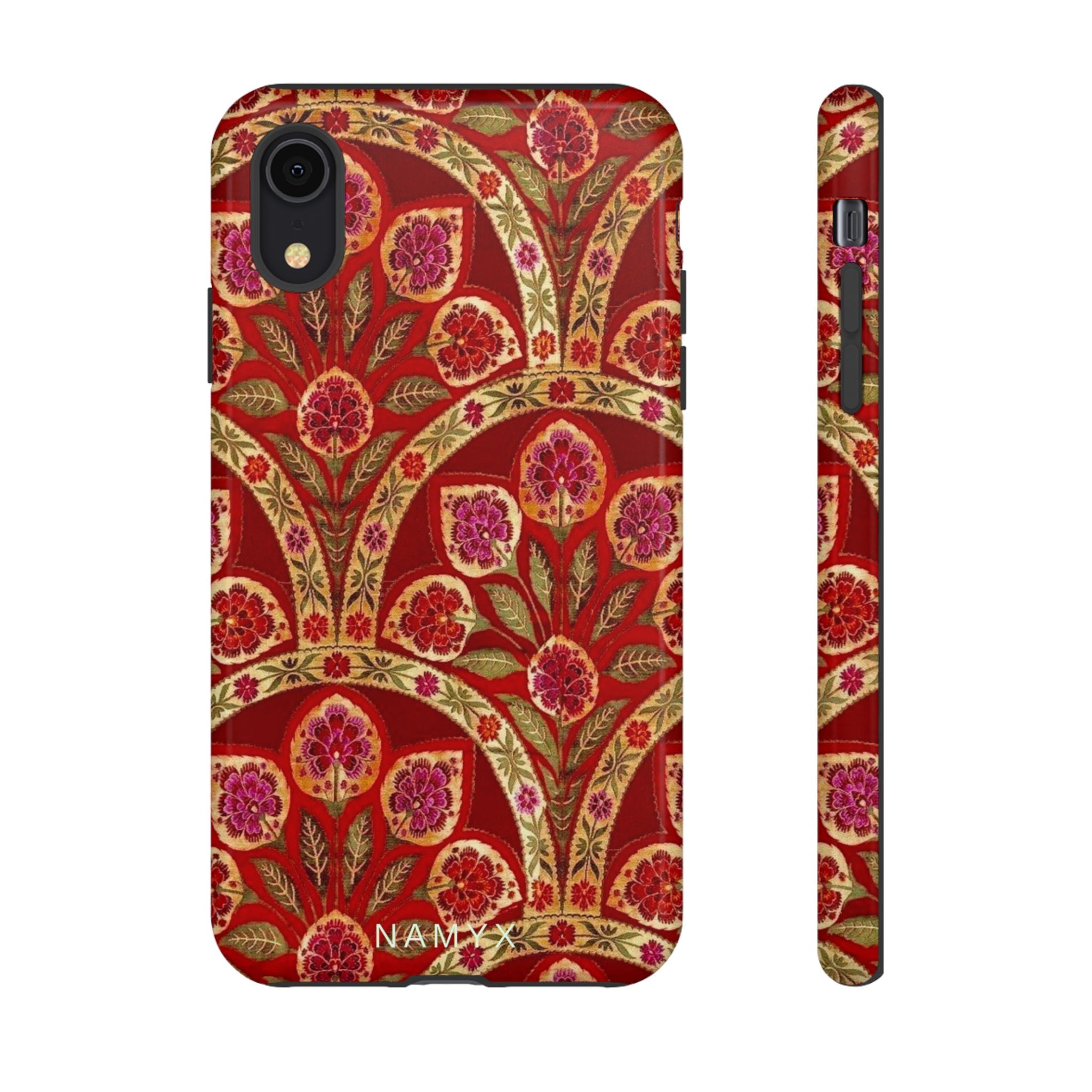Floral Paisley Tough Phone Case — Red Gold Vintage Pattern