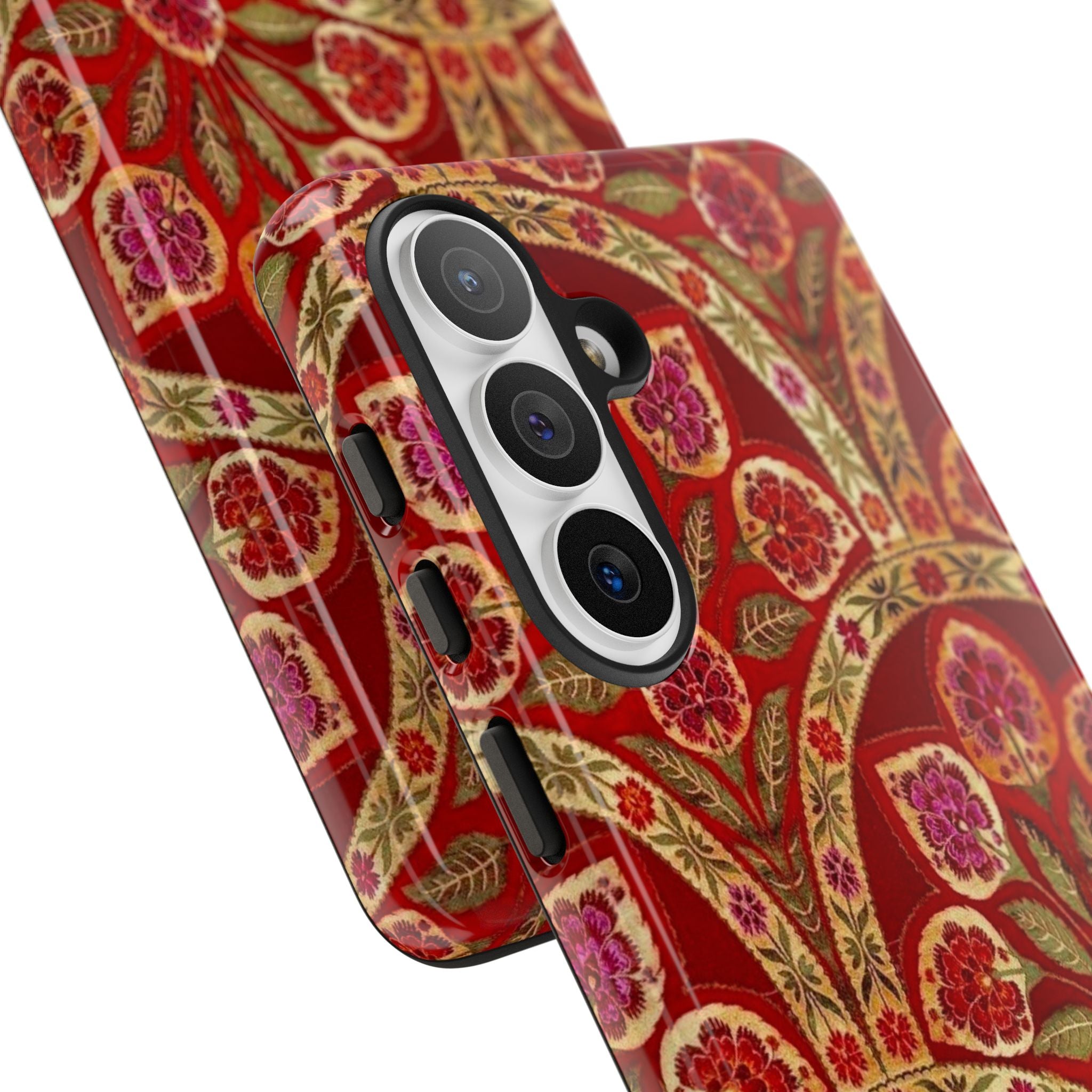 Floral Paisley Tough Phone Case — Red Gold Vintage Pattern