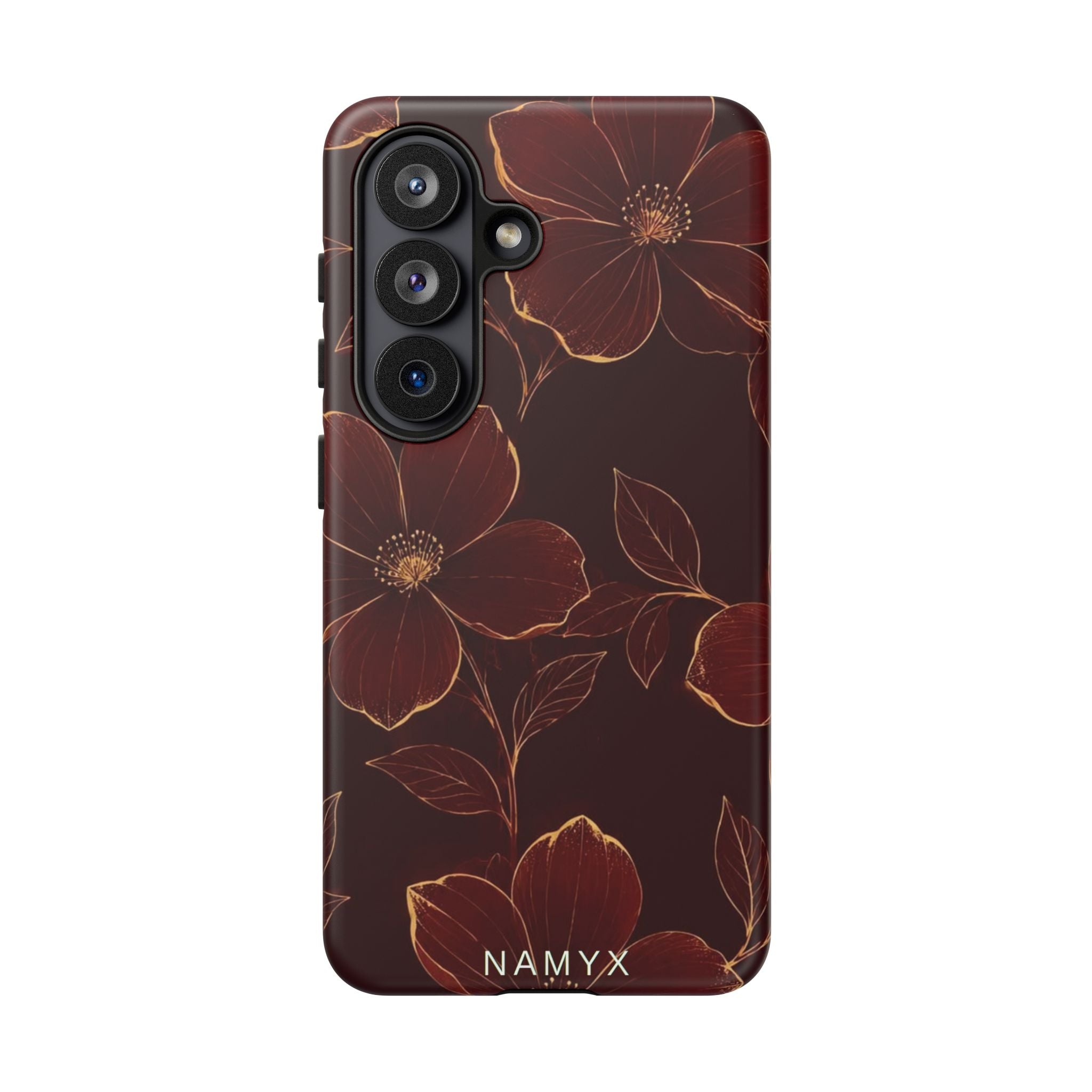 Floral Tough Case — Dark Red Botanical Phone Case