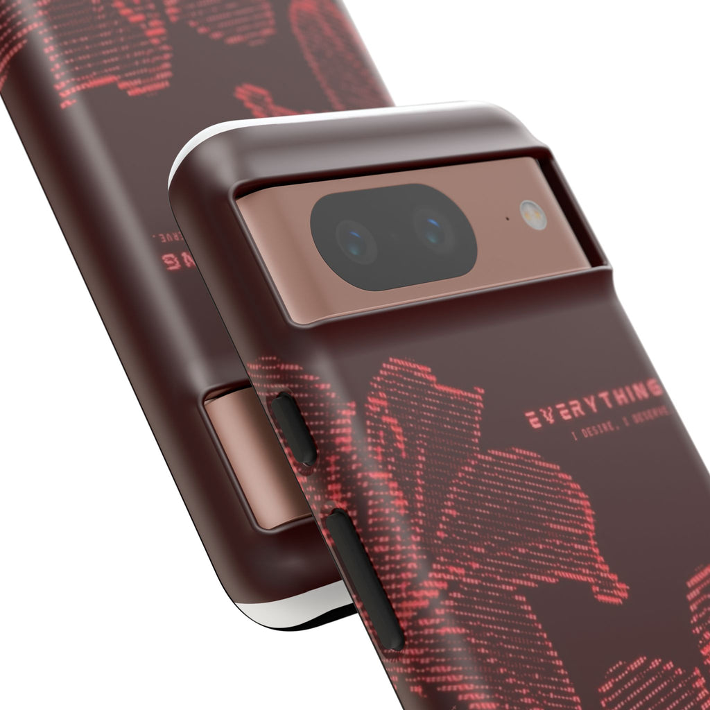 Floral Tough Phone Case — 'Everything' Burgundy Protective Cover