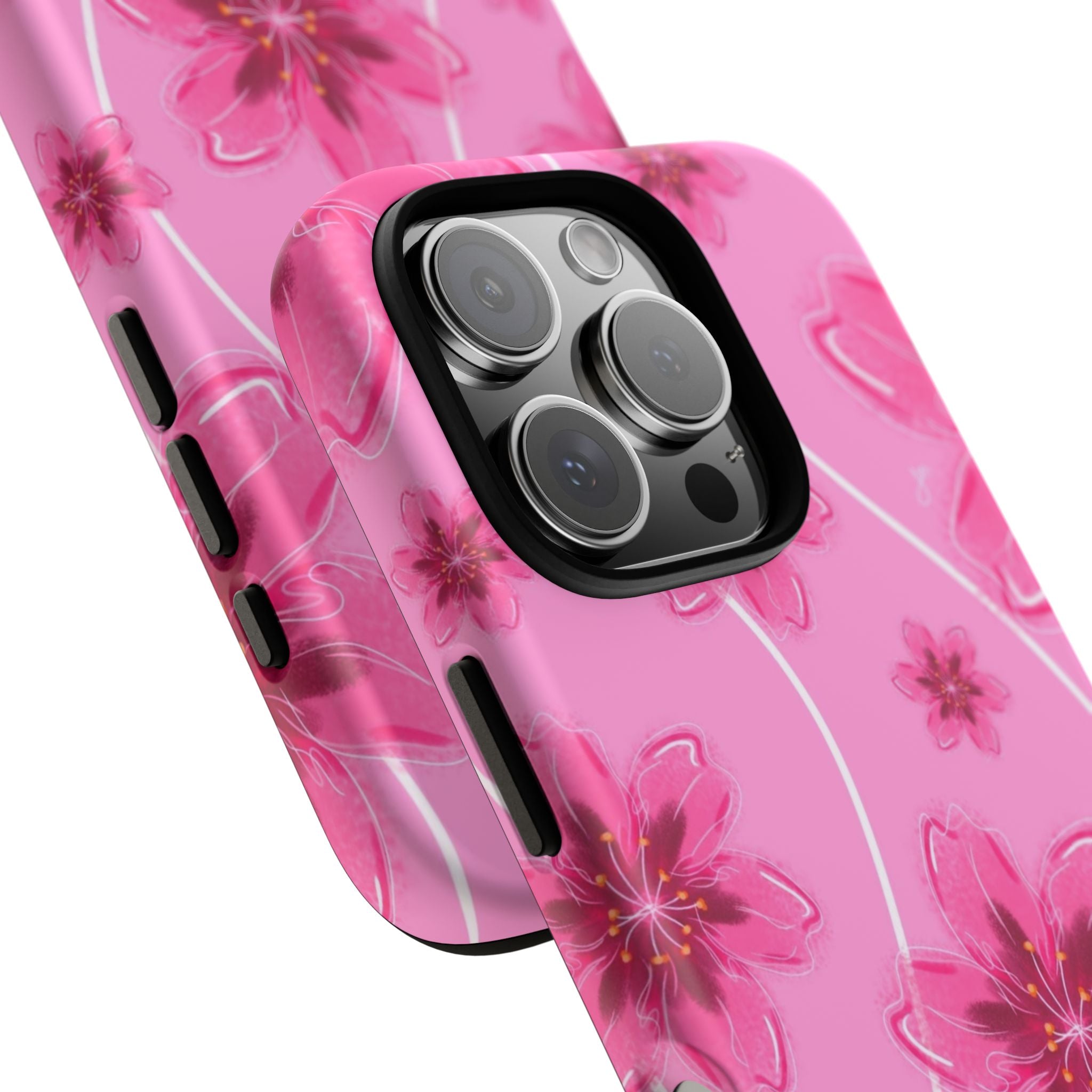Pink Cherry Blossom Tough Phone Case — Floral Protective Cover