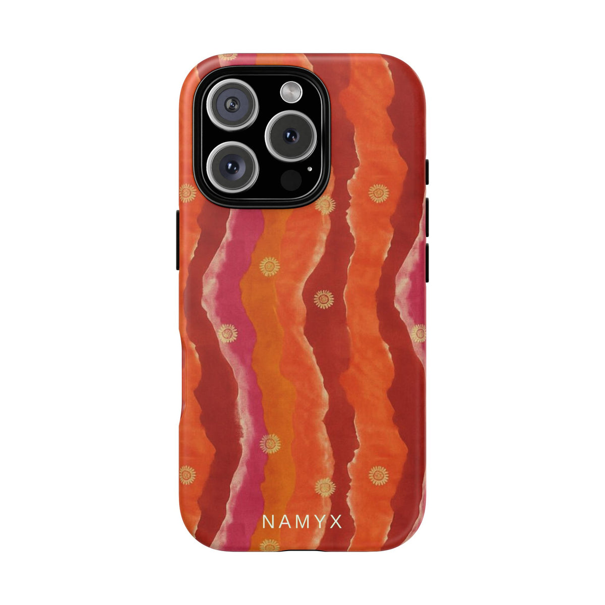 Abstract Red Waves Phone Case — Bold Orange & Pink Protective Tough Case