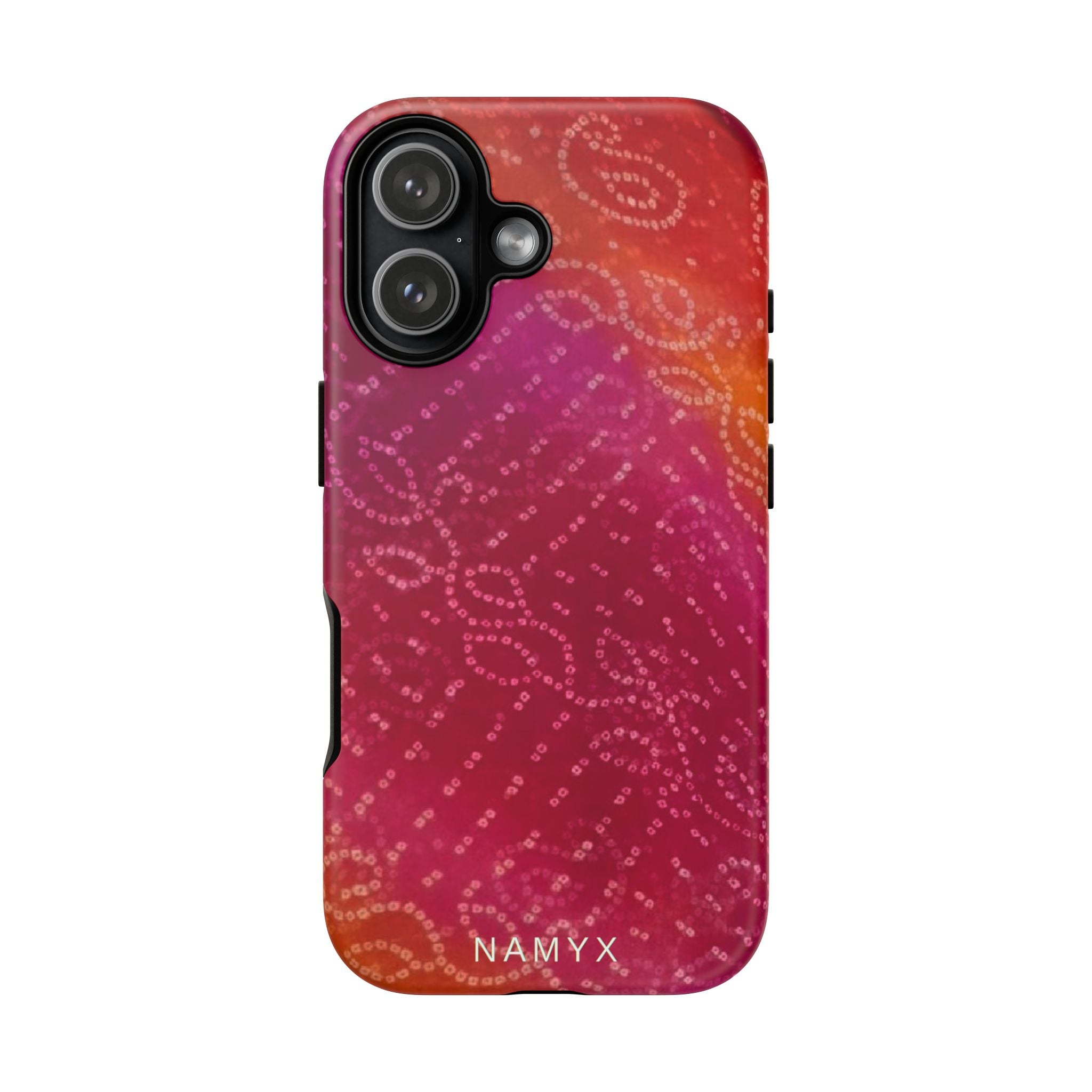 Floral Bandana Tough Case — Protective Phone Case with Pink Orange Paisley Design