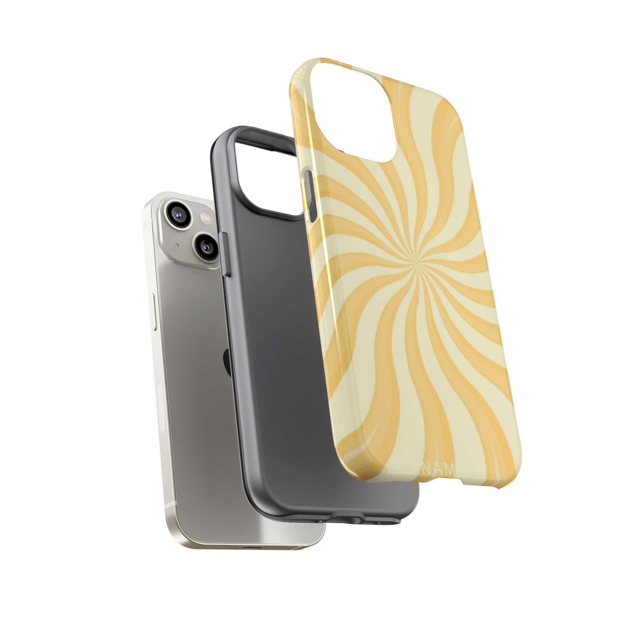 Phone Case — Retro Yellow Swirl Tough Protective Cover