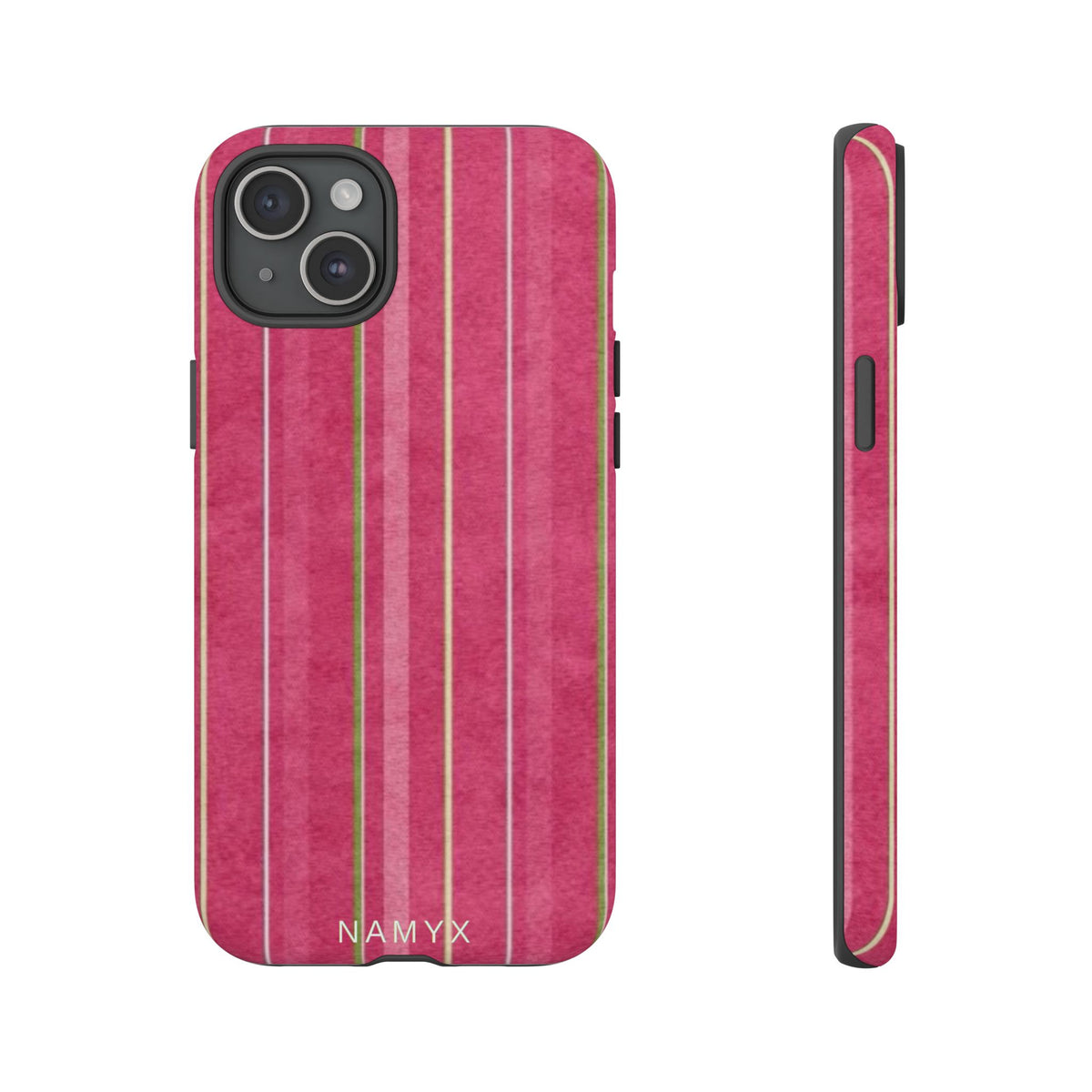 Pink Vertical Stripe Tough Phone Case — Durable Protective iPhone Cover with Subtle Vintage Stripes