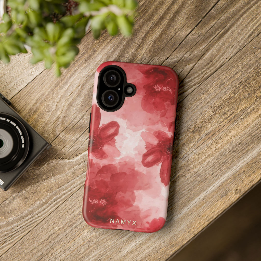 Floral Red Watercolor Tough Phone Case
