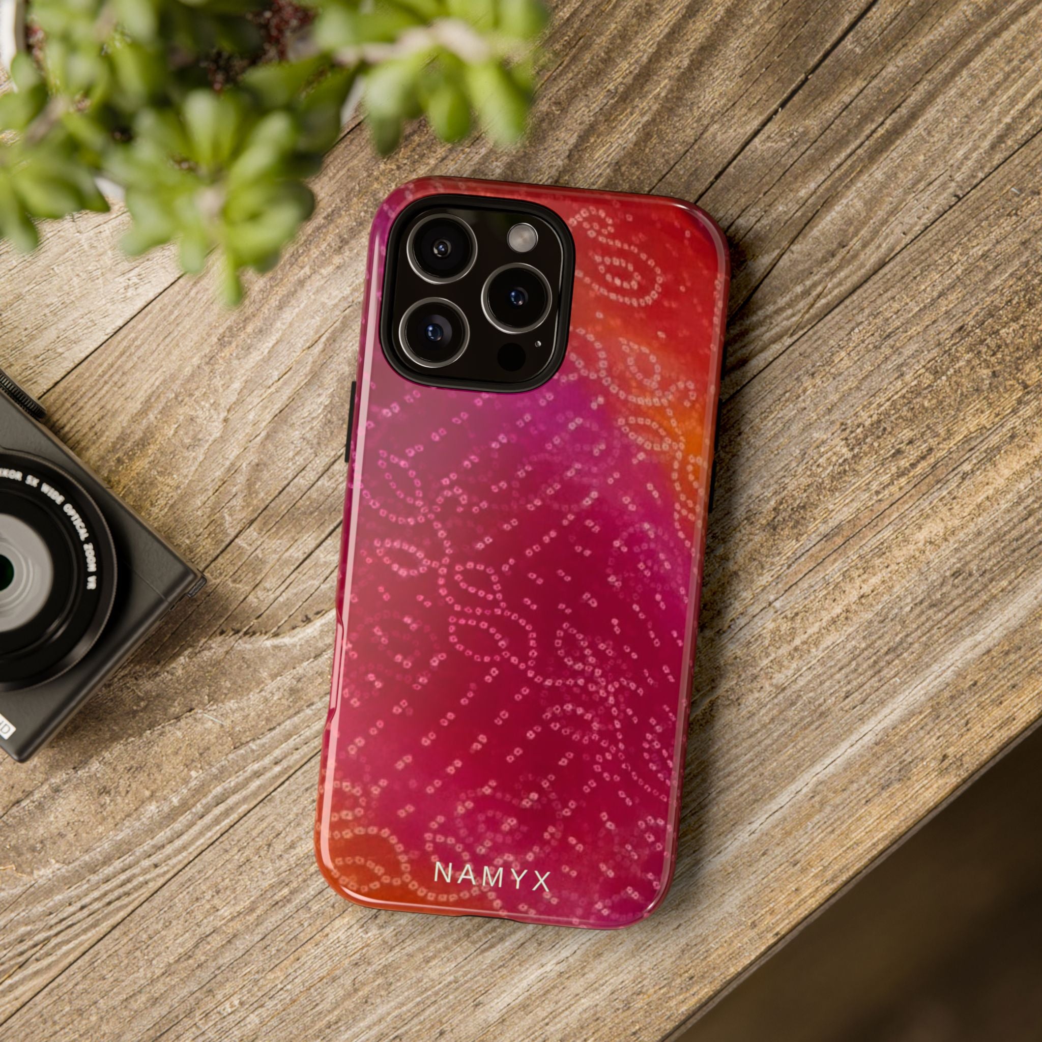 Floral Bandana Tough Case — Protective Phone Case with Pink Orange Paisley Design