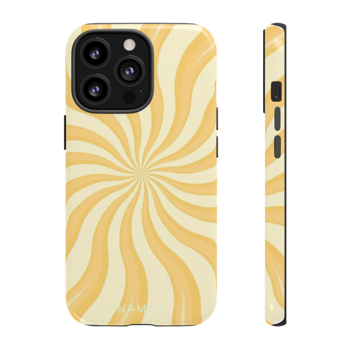 Phone Case — Retro Yellow Swirl Tough Protective Cover