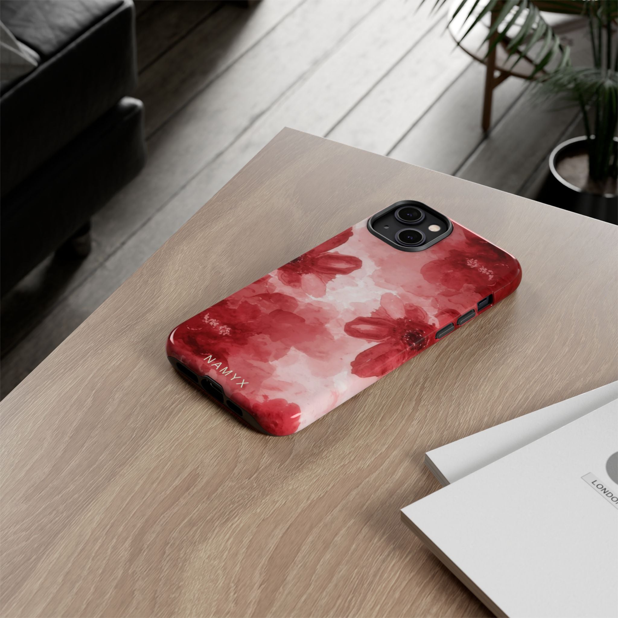 Floral Red Watercolor Tough Phone Case