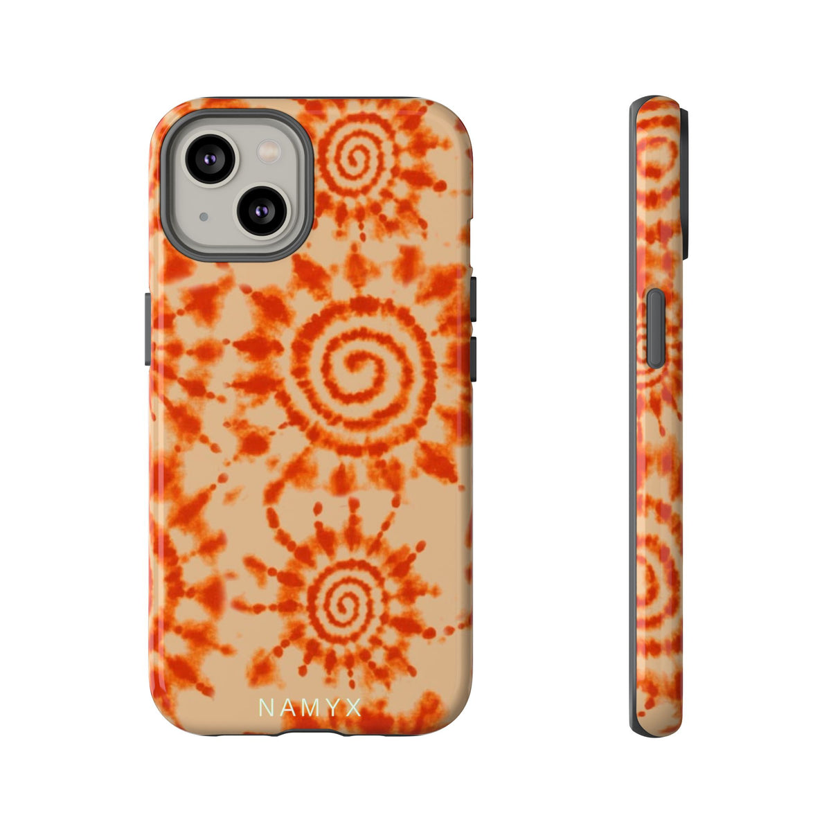 Tie-Dye Spiral Tough Phone Case — Orange Retro Protective Case