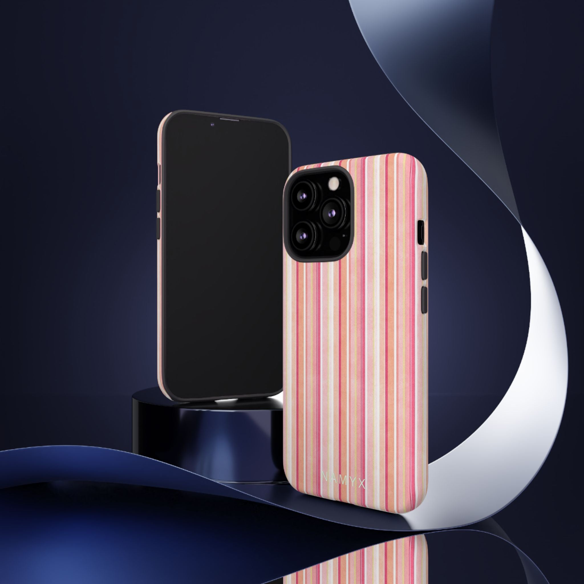 Pink Vintage Stripe Tough Phone Case