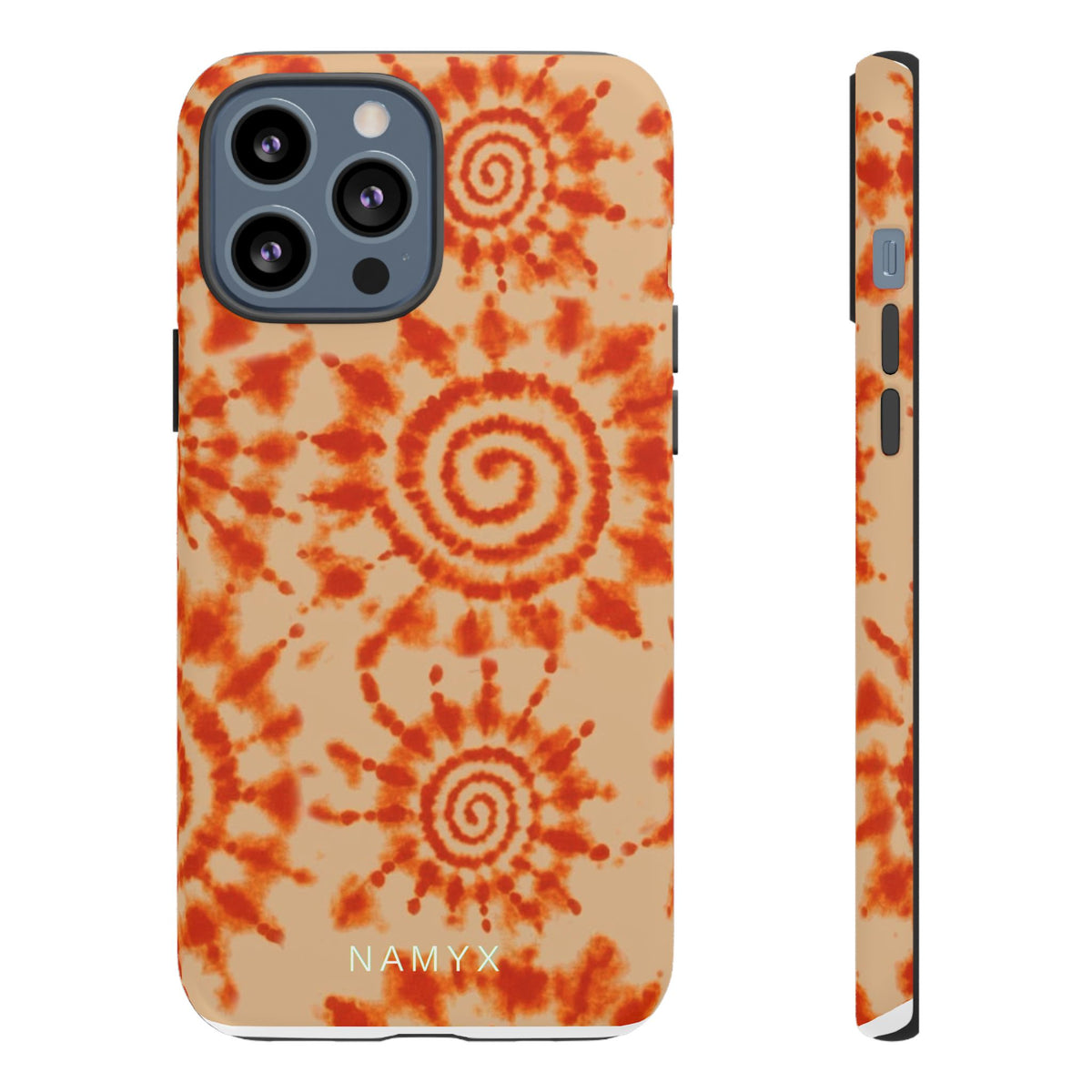 Tie-Dye Spiral Tough Phone Case — Orange Retro Protective Case