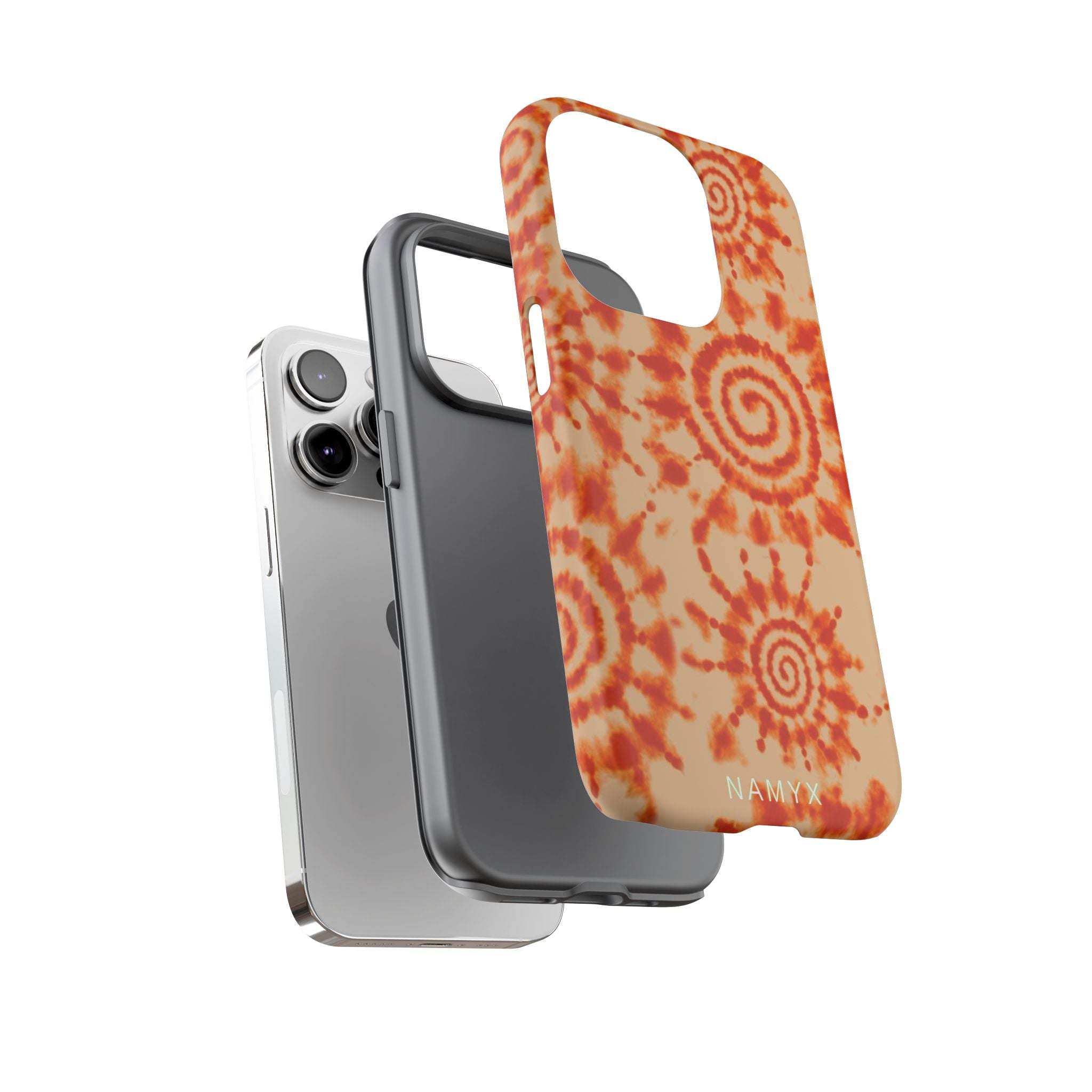 Tie-Dye Spiral Tough Phone Case — Orange Retro Protective Case