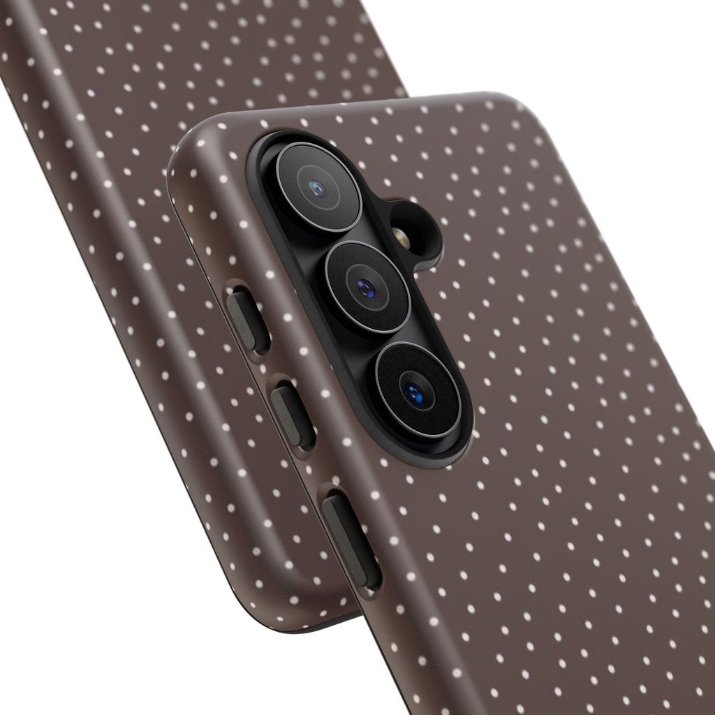 Brown Polka Dot Tough Phone Case - Slim Protective iPhone Cover