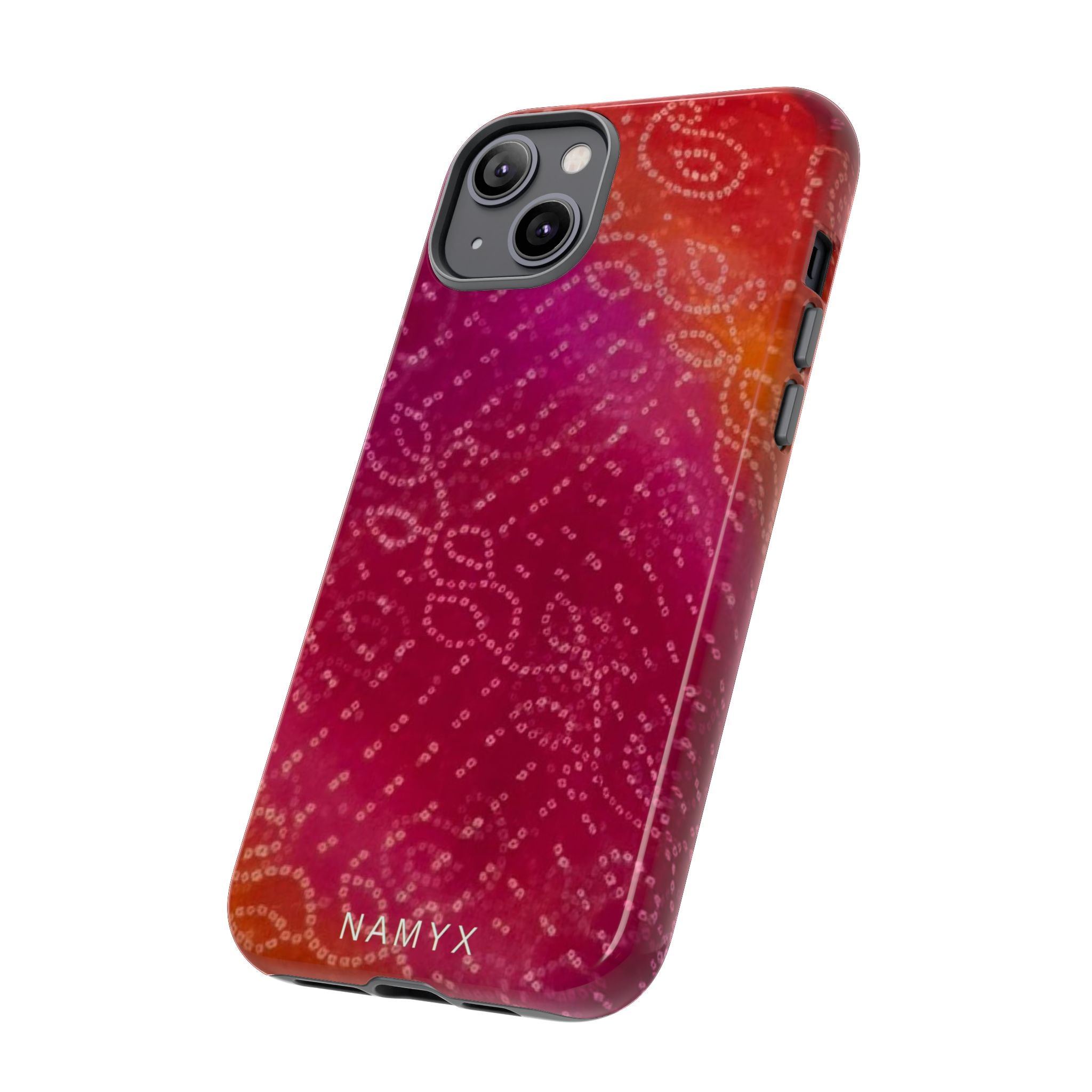 Floral Bandana Tough Case — Protective Phone Case with Pink Orange Paisley Design