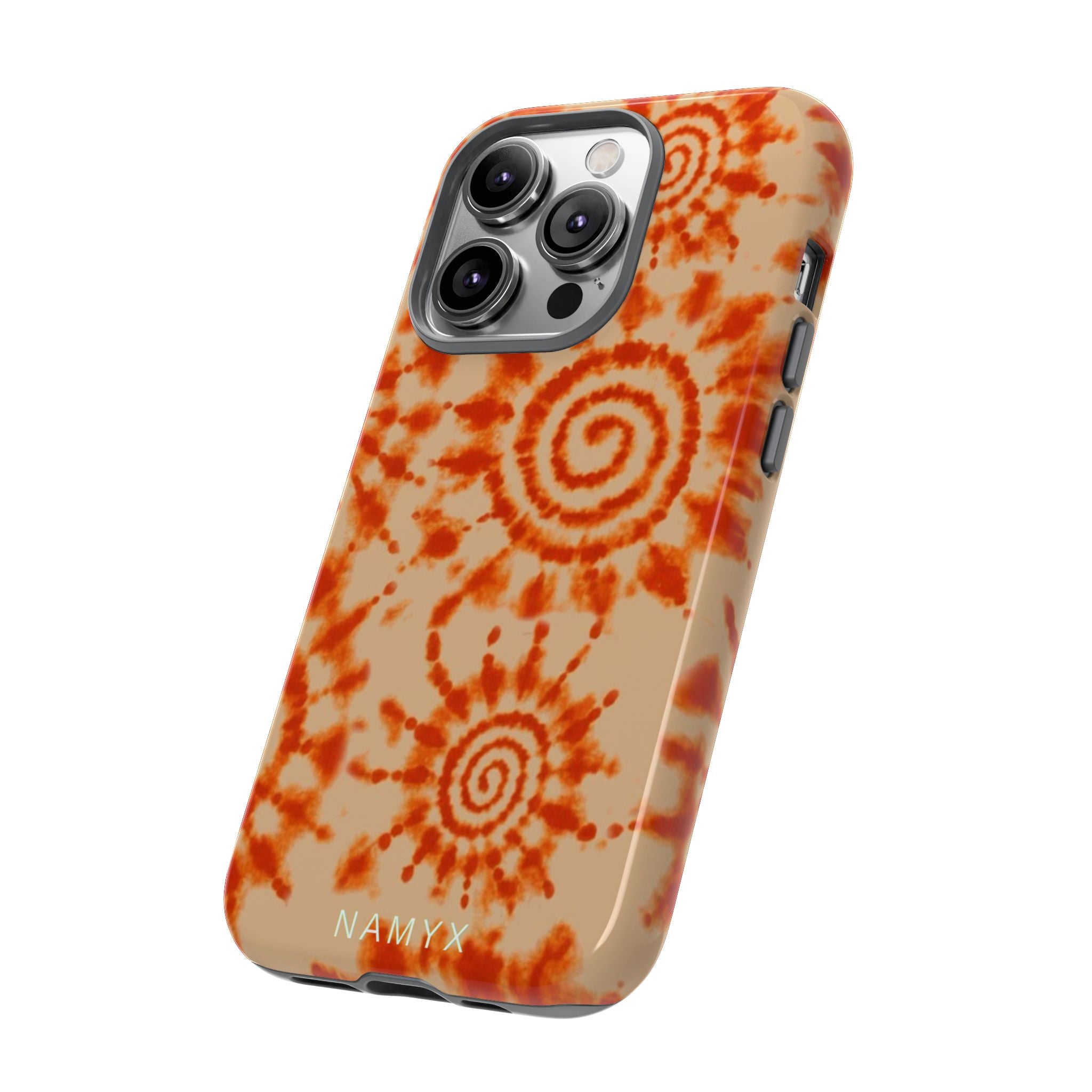 Tie-Dye Spiral Tough Phone Case — Orange Retro Protective Case