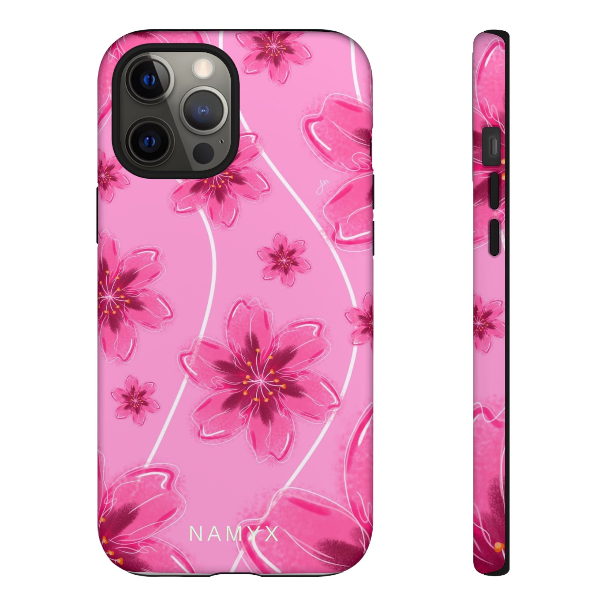 Pink Cherry Blossom Tough Phone Case — Floral Protective Cover