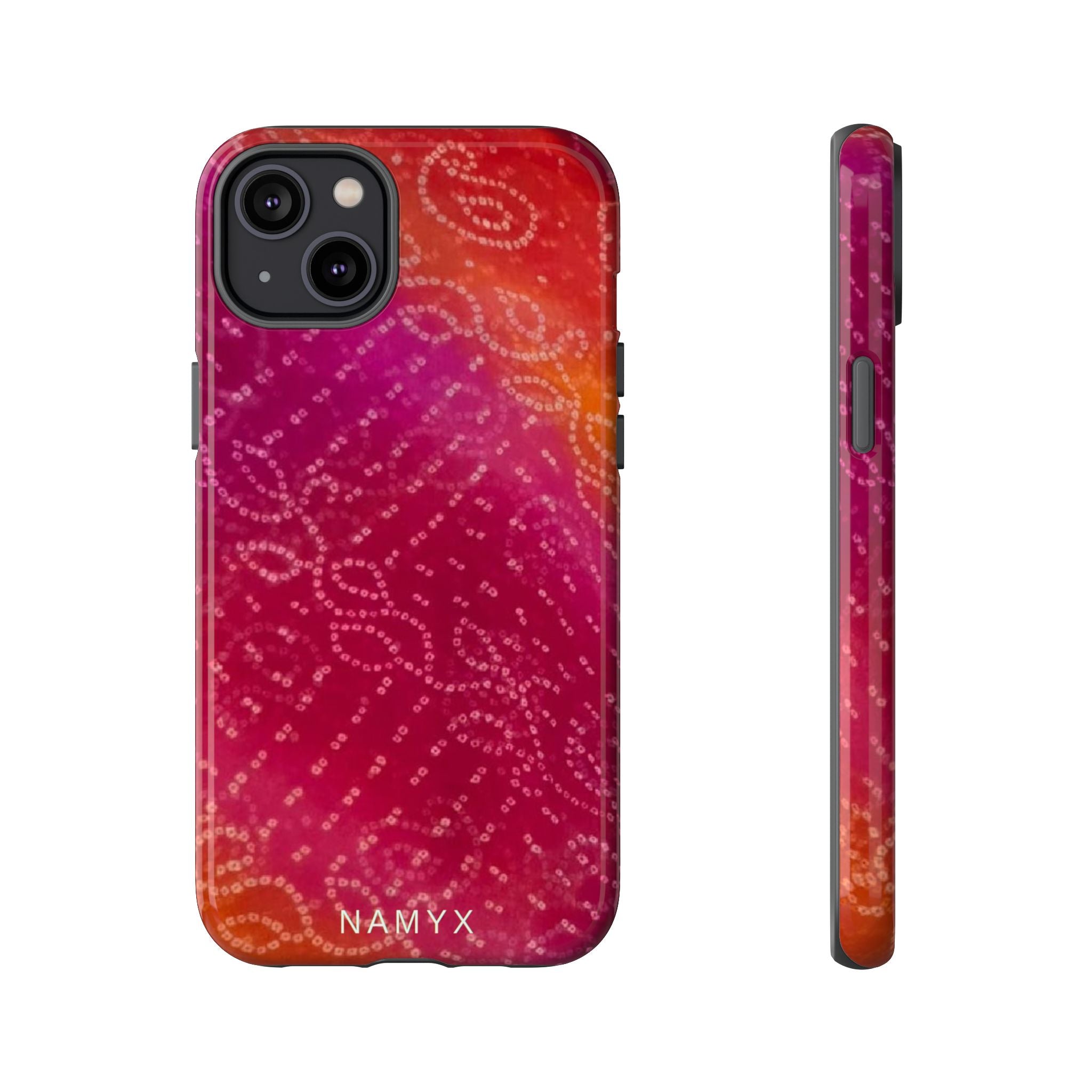 Floral Bandana Tough Case — Protective Phone Case with Pink Orange Paisley Design