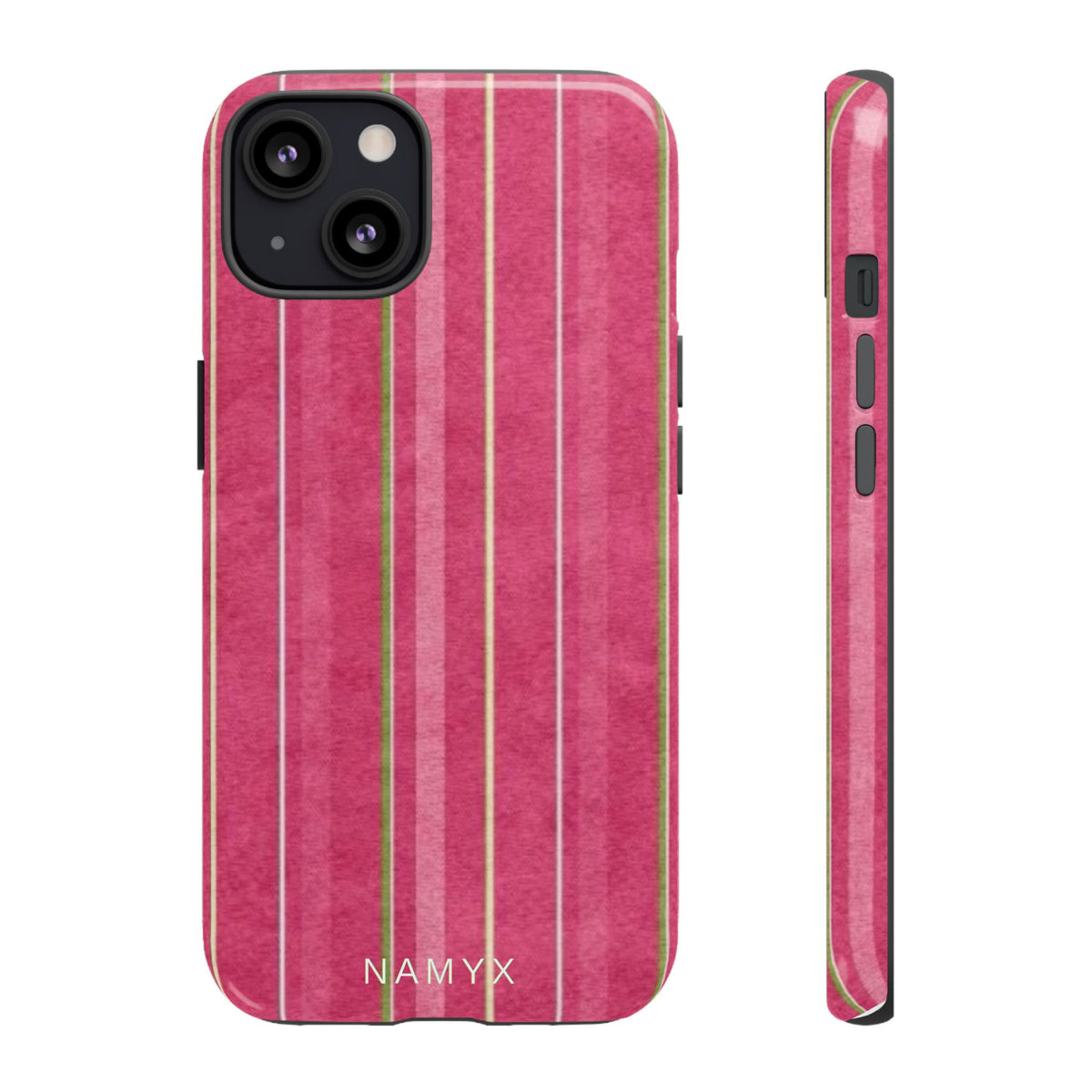 Pink Vertical Stripe Tough Phone Case — Durable Protective iPhone Cover with Subtle Vintage Stripes
