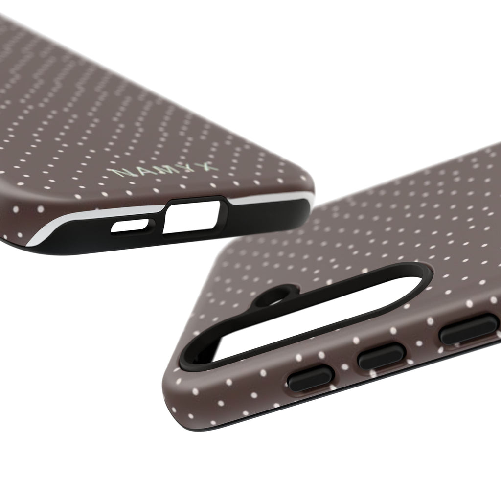Brown Polka Dot Tough Phone Case - Slim Protective iPhone Cover