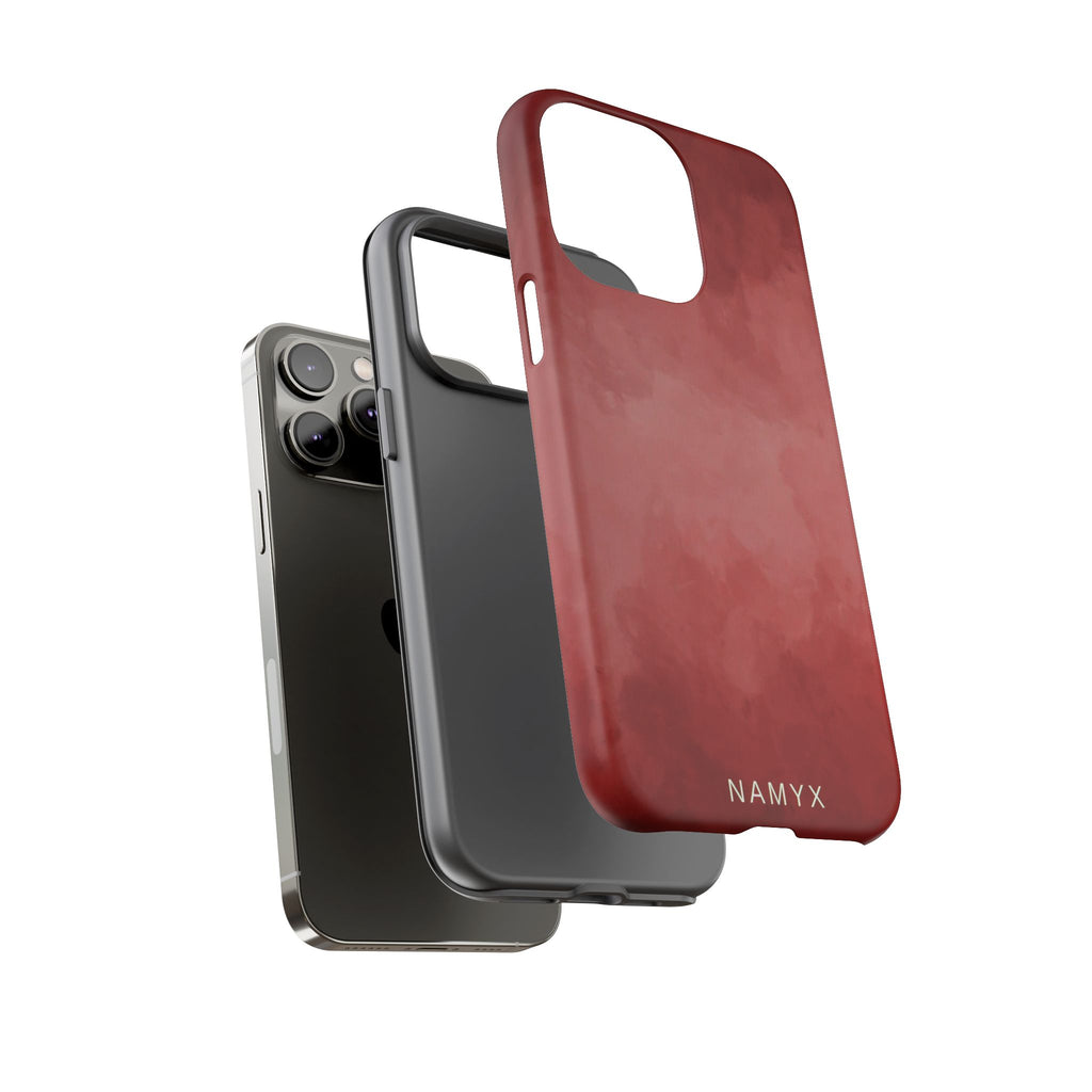 Red Watercolor Tough Phone Case — Durable Protective iPhone Cover