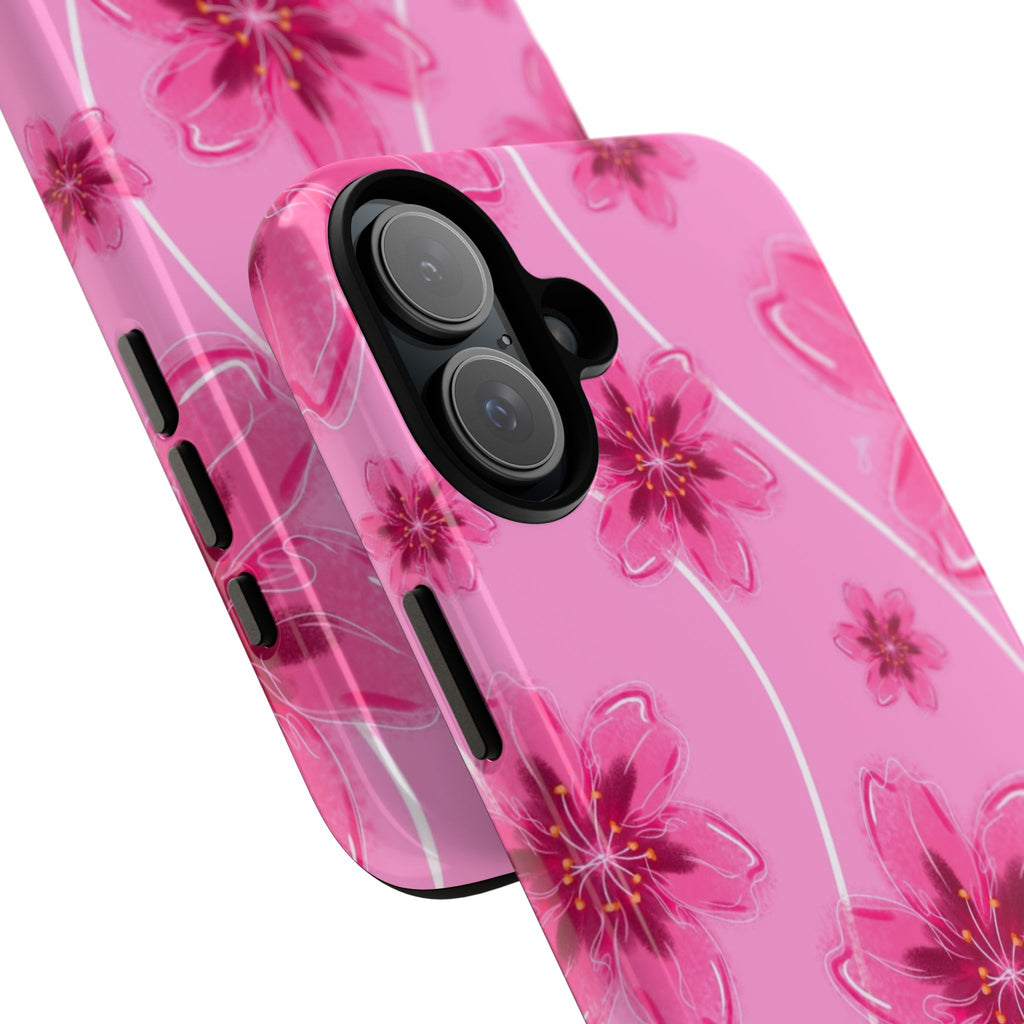 Pink Cherry Blossom Tough Phone Case — Floral Protective Cover