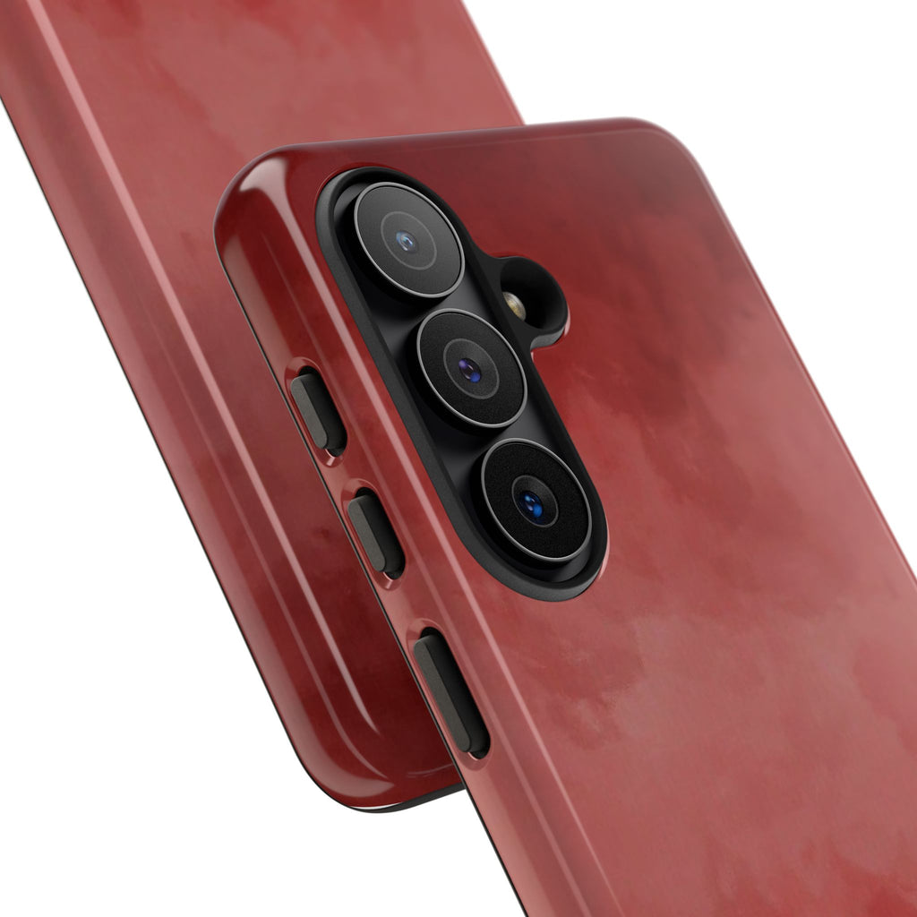 Red Watercolor Tough Phone Case — Durable Protective iPhone Cover