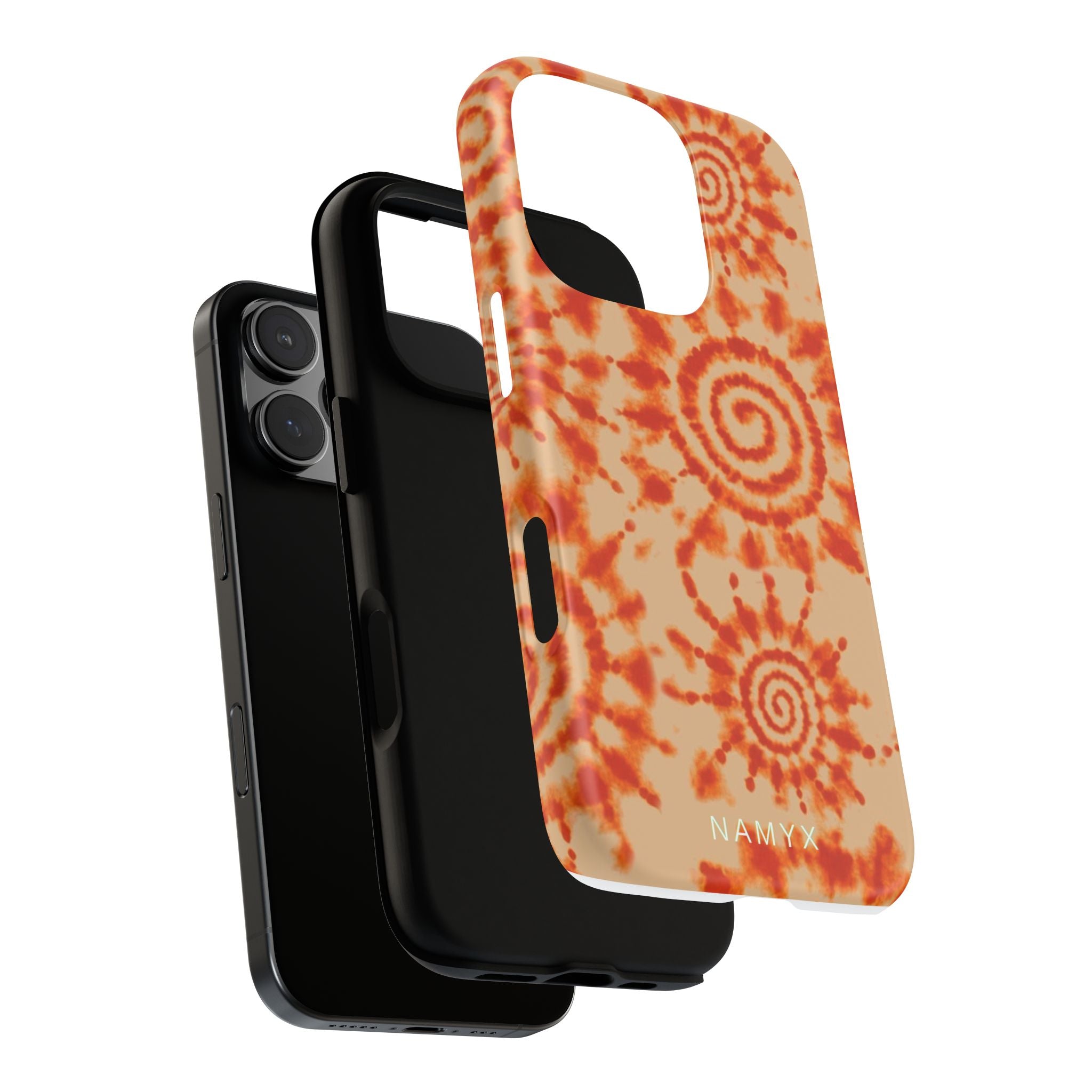 Tie-Dye Spiral Tough Phone Case — Orange Retro Protective Case