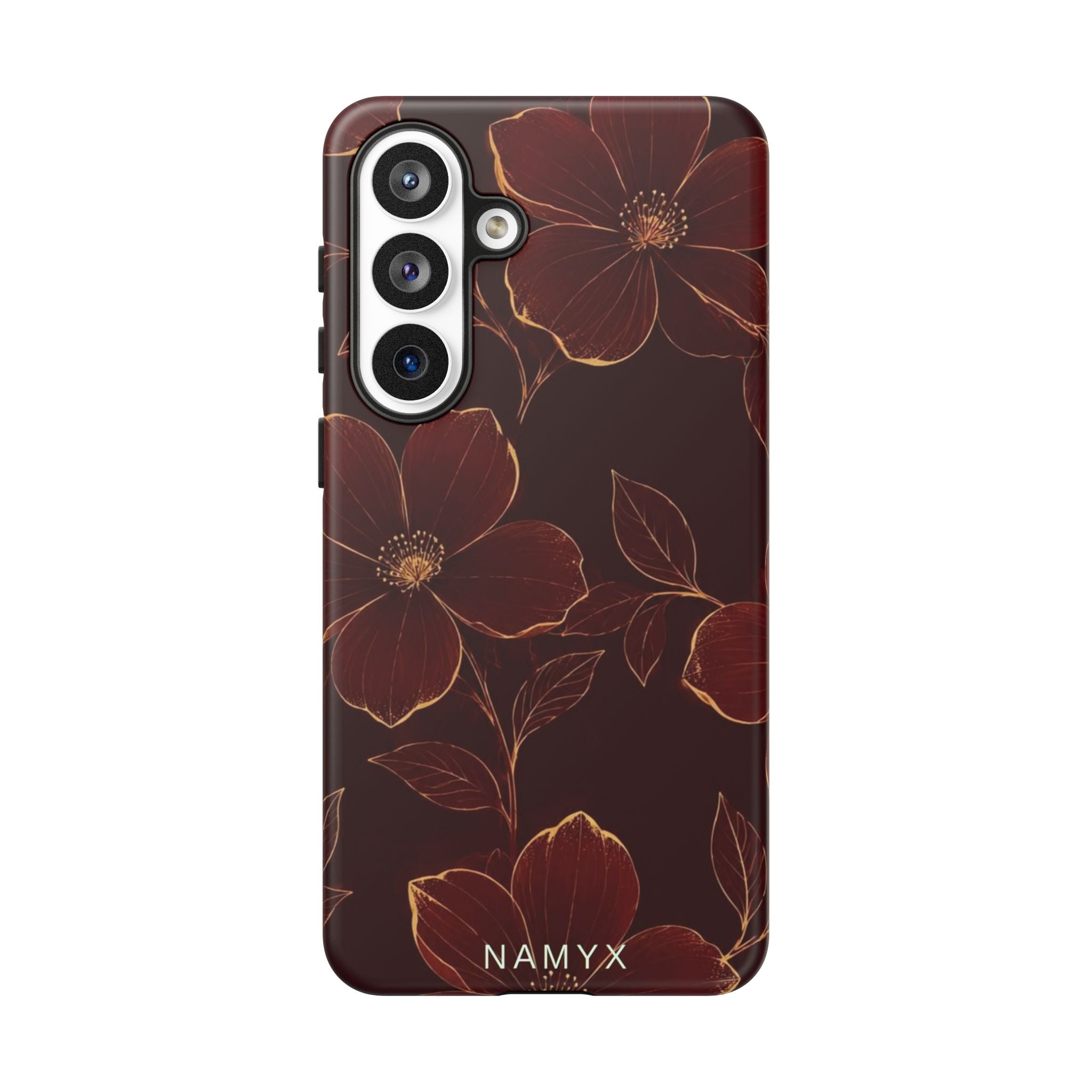Floral Tough Case — Dark Red Botanical Phone Case